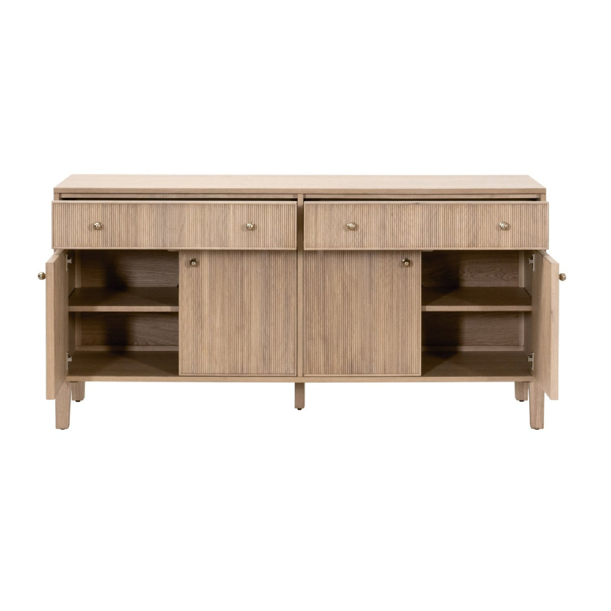 Modern European furniture - Fluted Solid Wood Media Sideboard - www.oroa.com