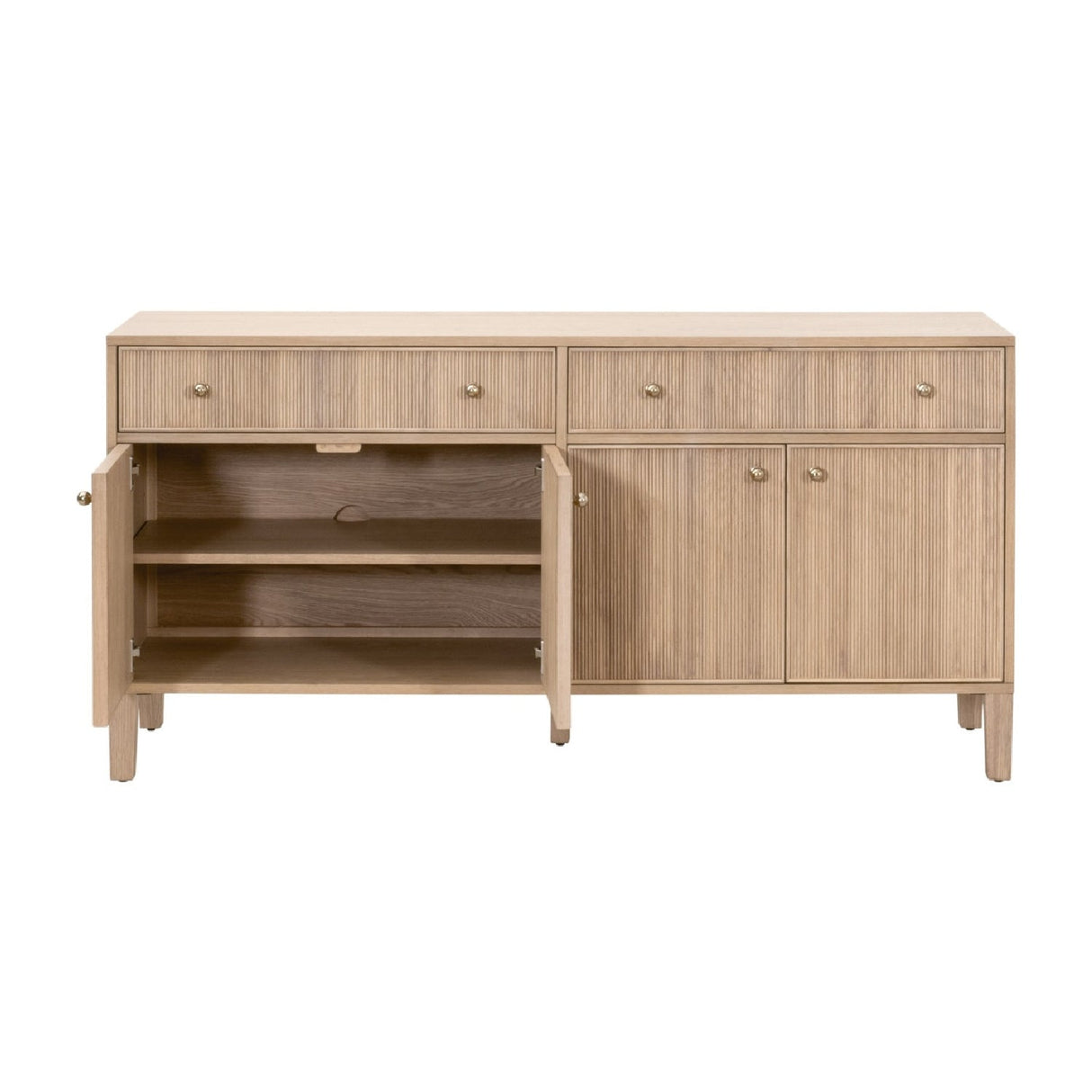 Modern European furniture - Fluted Solid Wood Media Sideboard - www.oroa.com