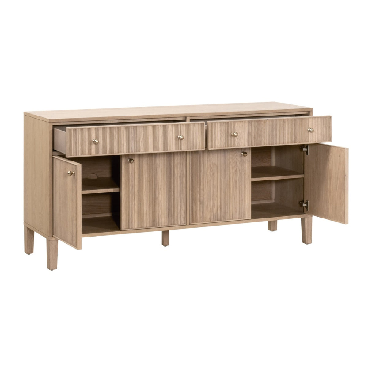 Modern European furniture - Fluted Solid Wood Media Sideboard - www.oroa.com
