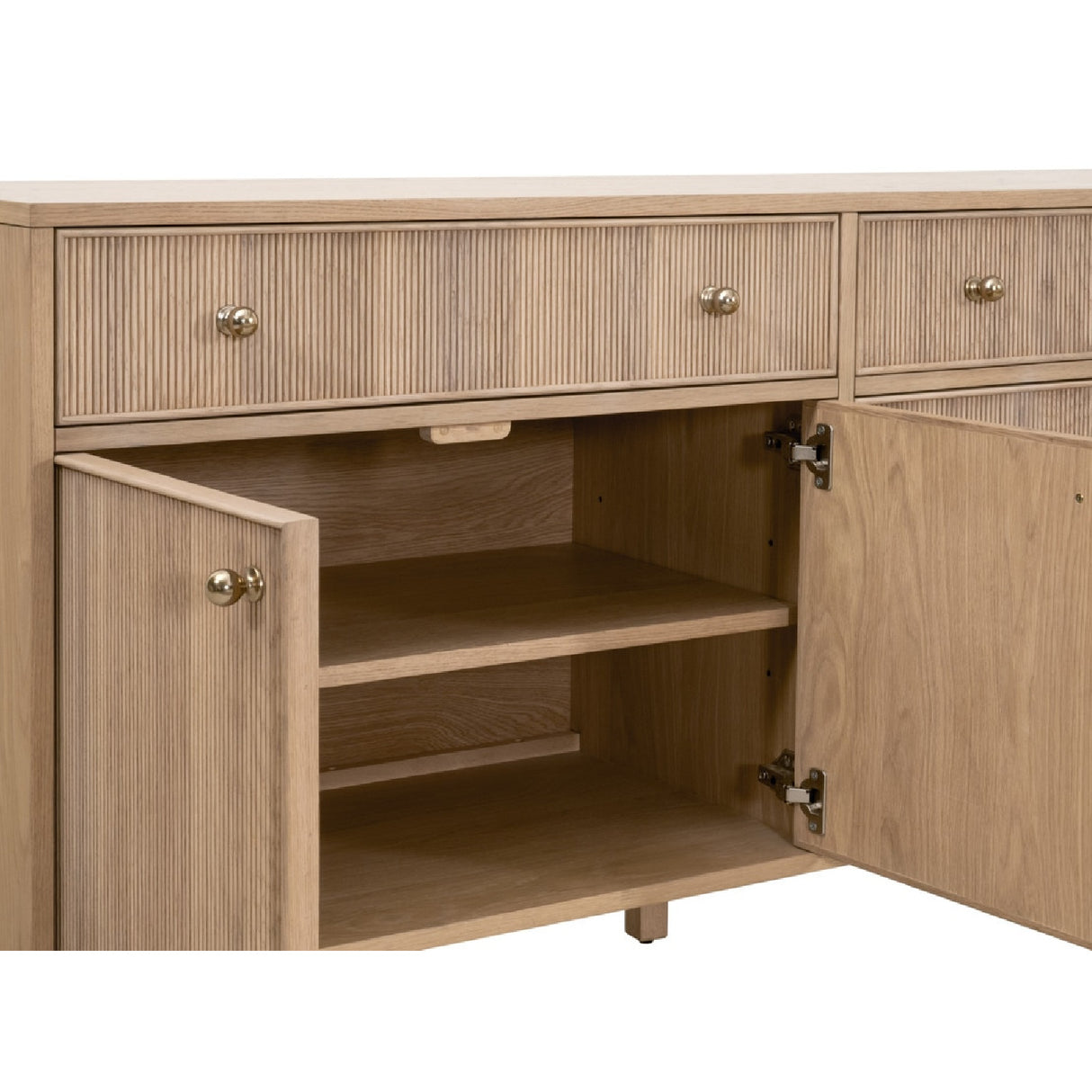 Fluted Solid Wood Media Sideboard | Oroa.com