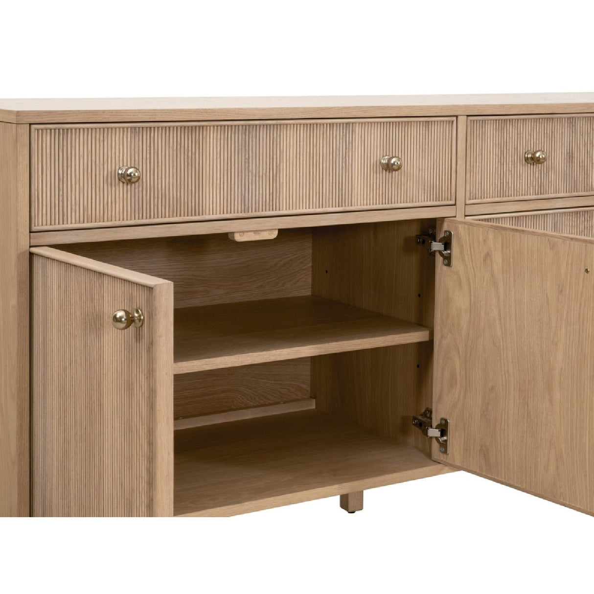 Modern European furniture - Fluted Solid Wood Media Sideboard - www.oroa.com