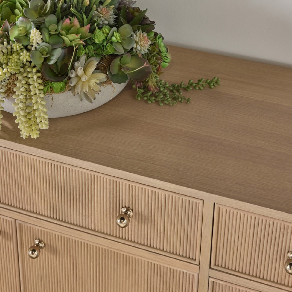 Modern European furniture - Fluted Solid Wood Media Sideboard - www.oroa.com
