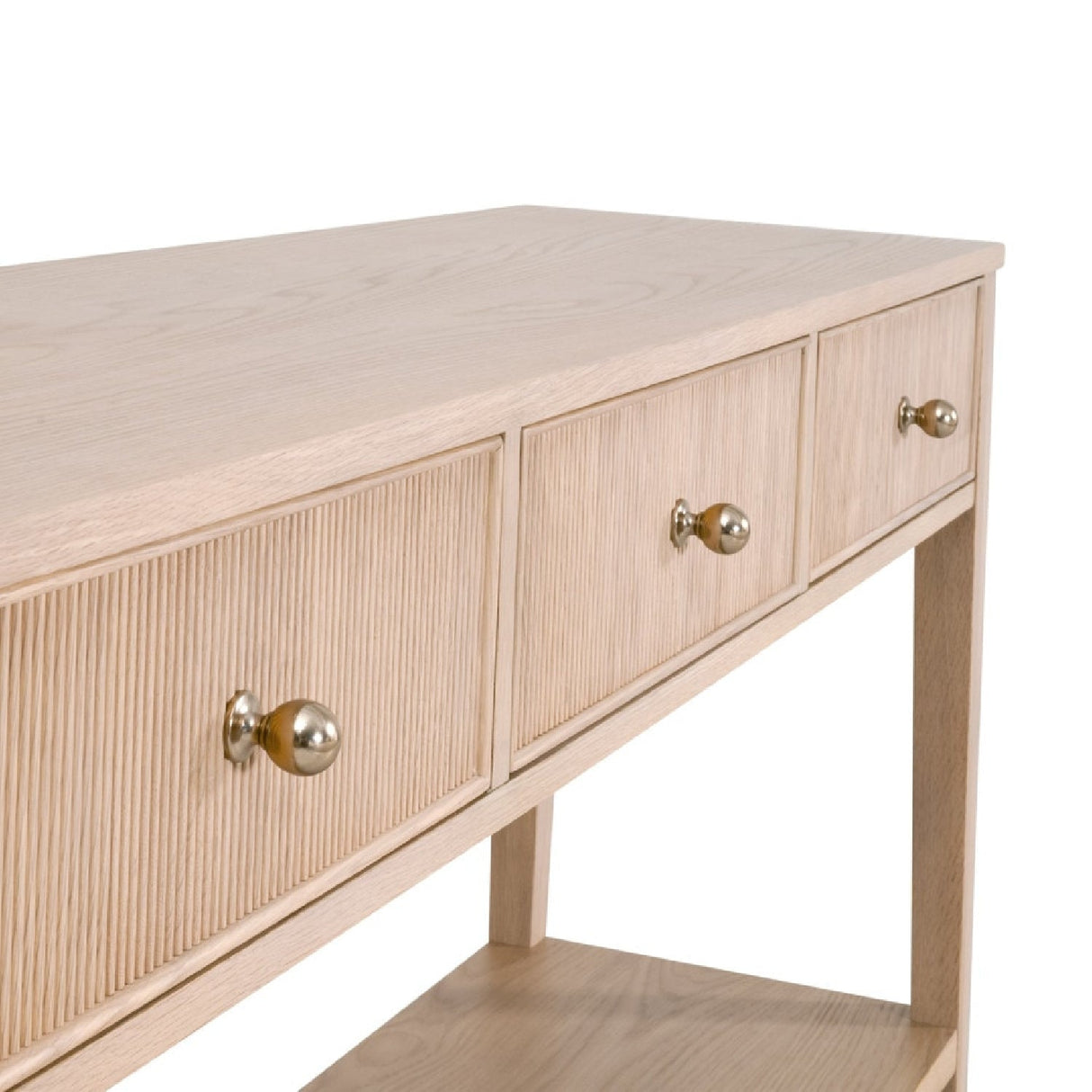 Modern European furniture - Natural Oak 3-Drawer Console Table - www.oroa.com