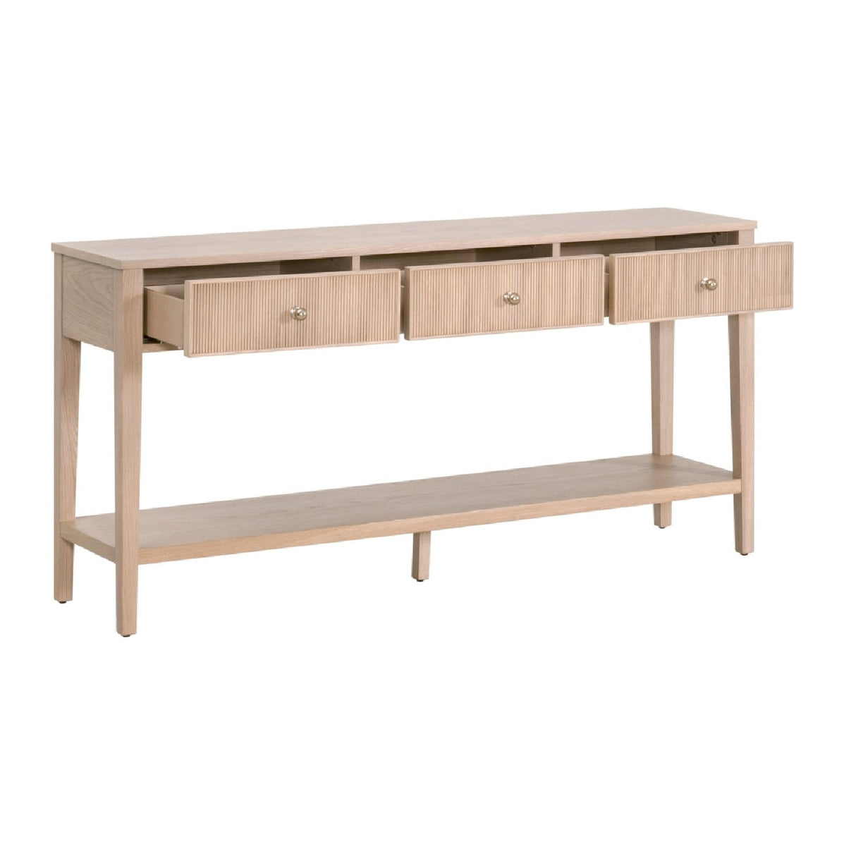 Modern European furniture - Natural Oak 3-Drawer Console Table - www.oroa.com