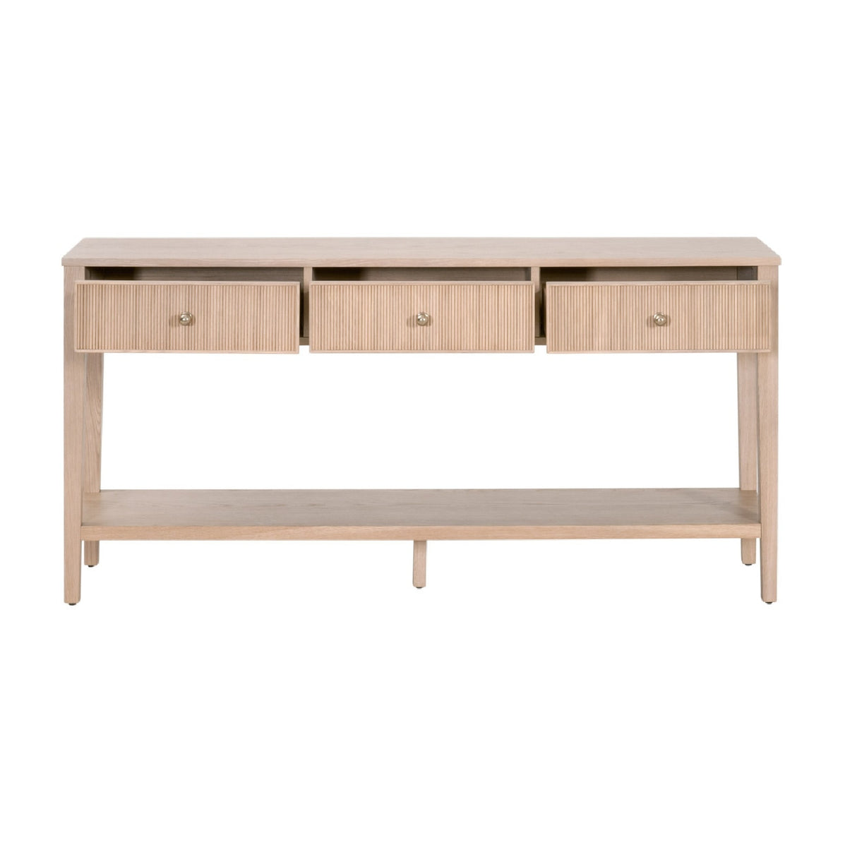 Modern European furniture - Natural Oak 3-Drawer Console Table - www.oroa.com