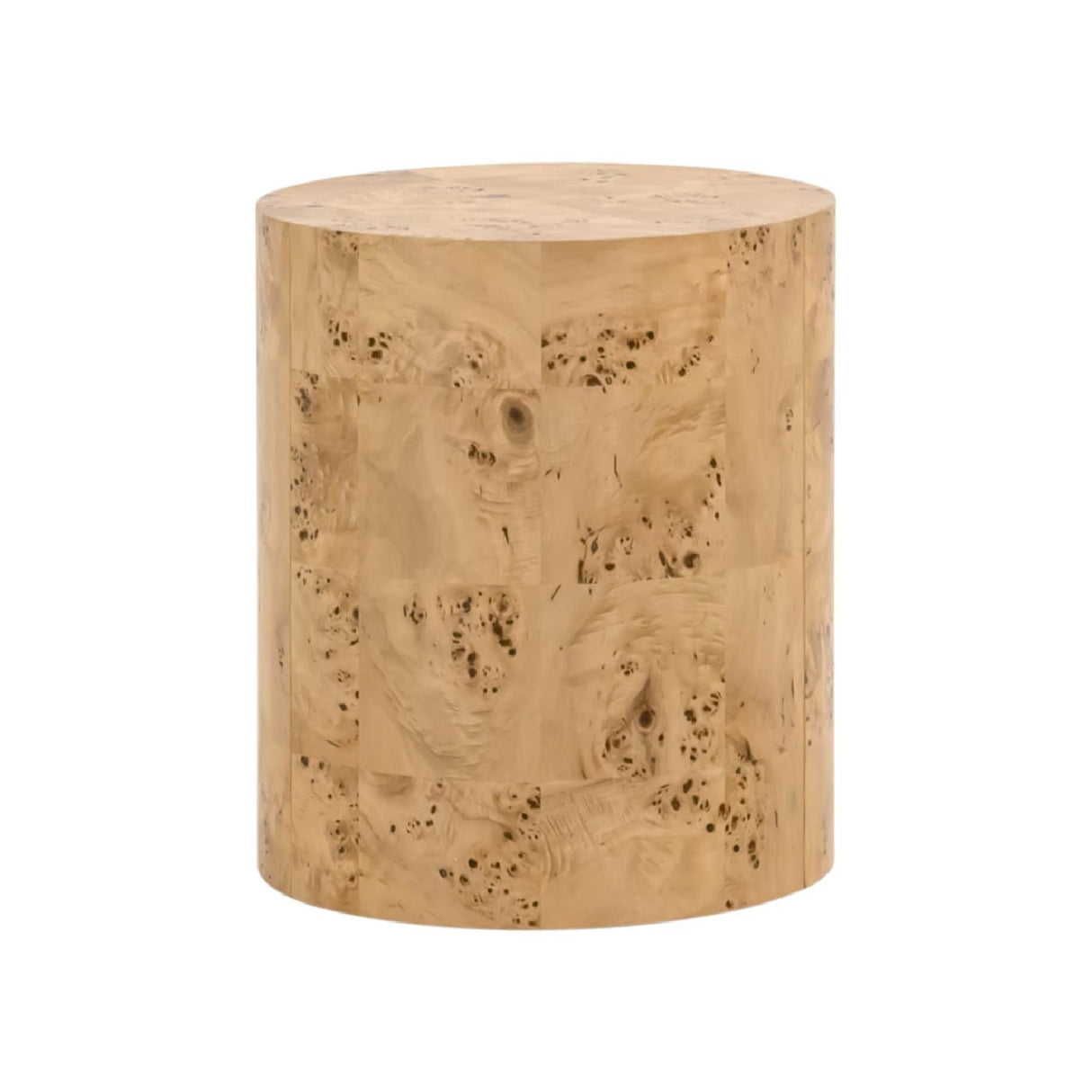 Modern European furniture - Burl Wood Cylindrical Accent Table - www.oroa.com