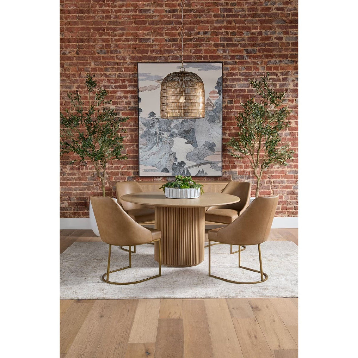 Modern European furniture - Round Natural Oak Dining Table - www.oroa.com