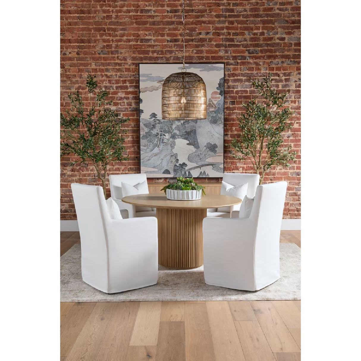 Modern European furniture - Round Natural Oak Dining Table - www.oroa.com
