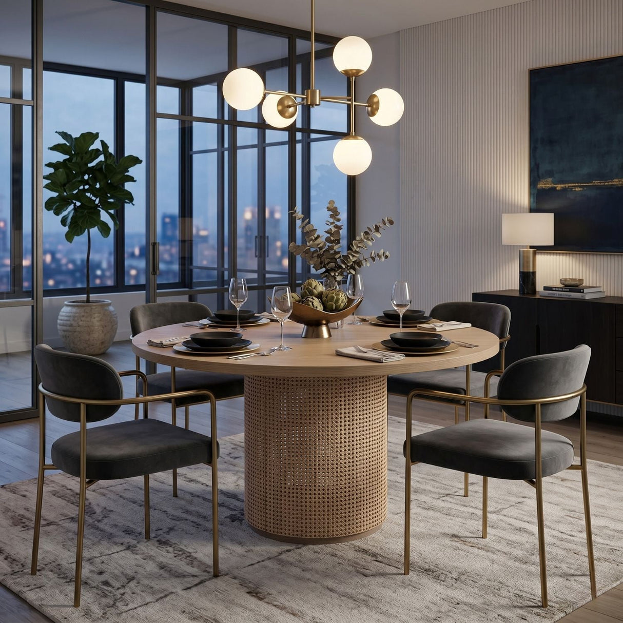 Modern European furniture - Natural Oak Round Dining Table - www.oroa.com