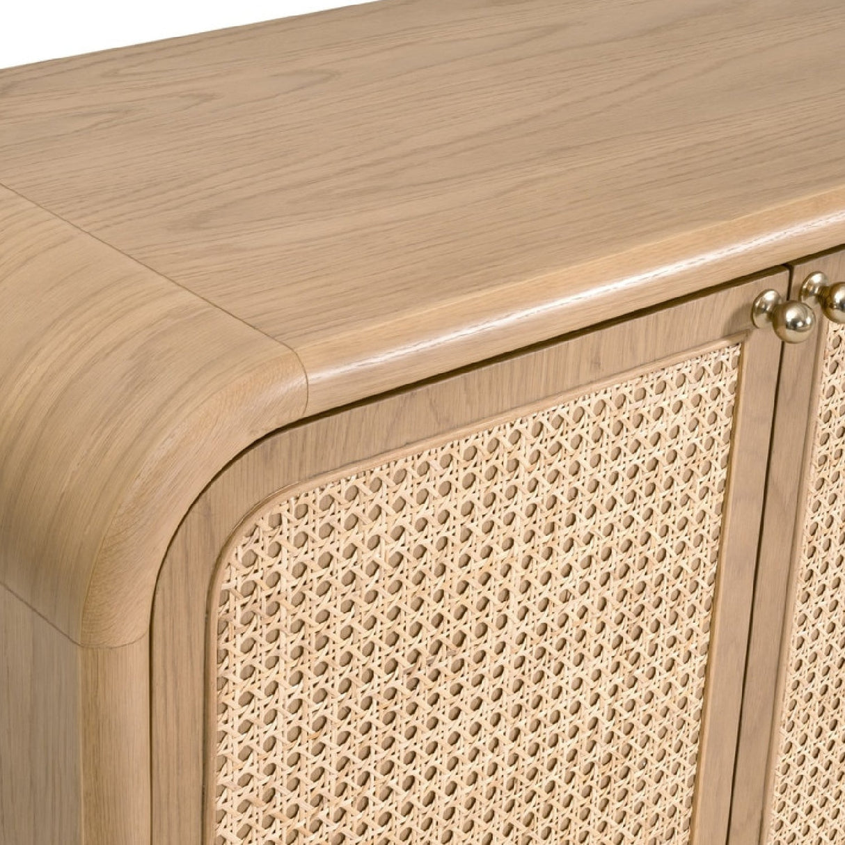 Modern European furniture - Oak Framed Cane 4-Door Sideboard - www.oroa.com