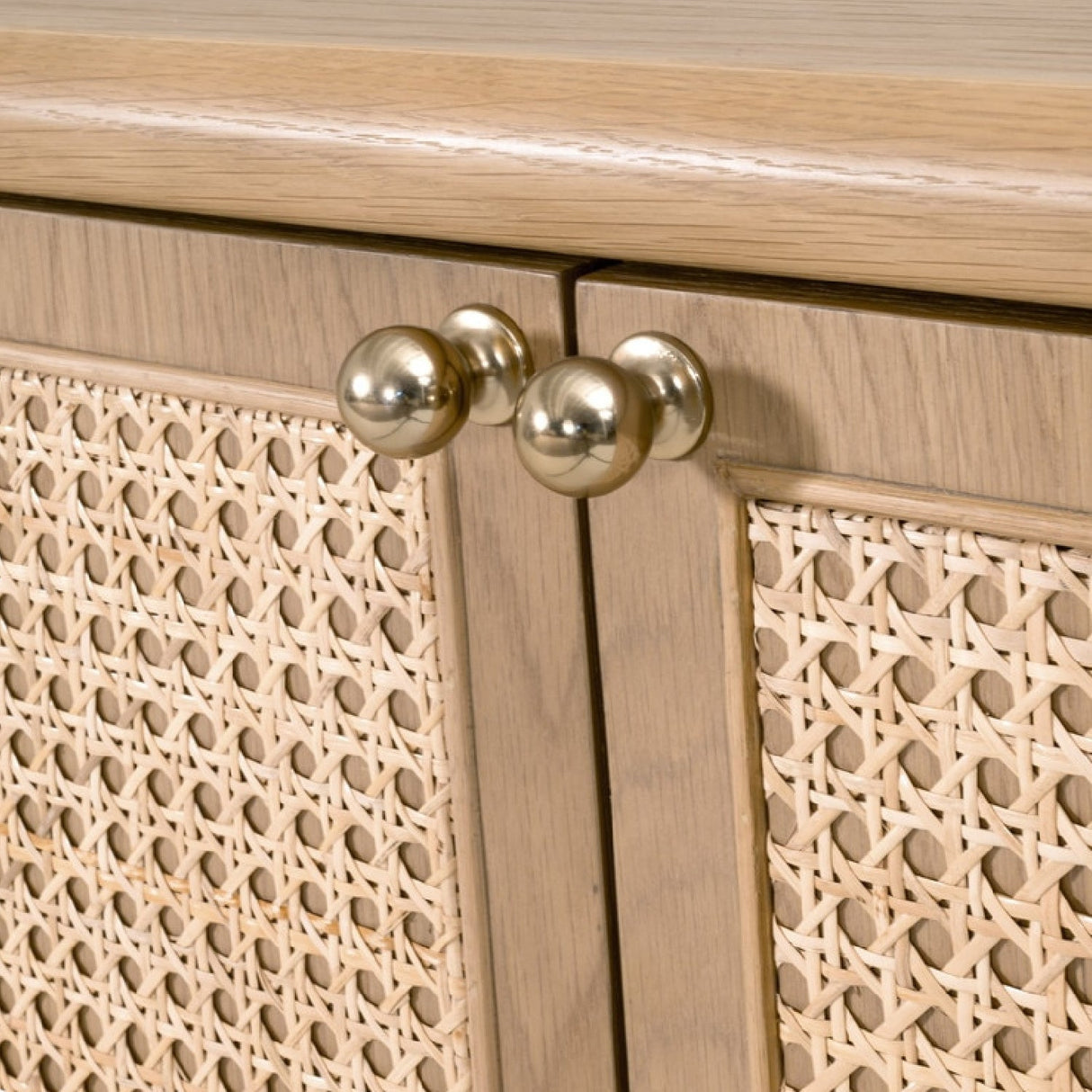 Modern European furniture - Oak Framed Cane 4-Door Sideboard - www.oroa.com