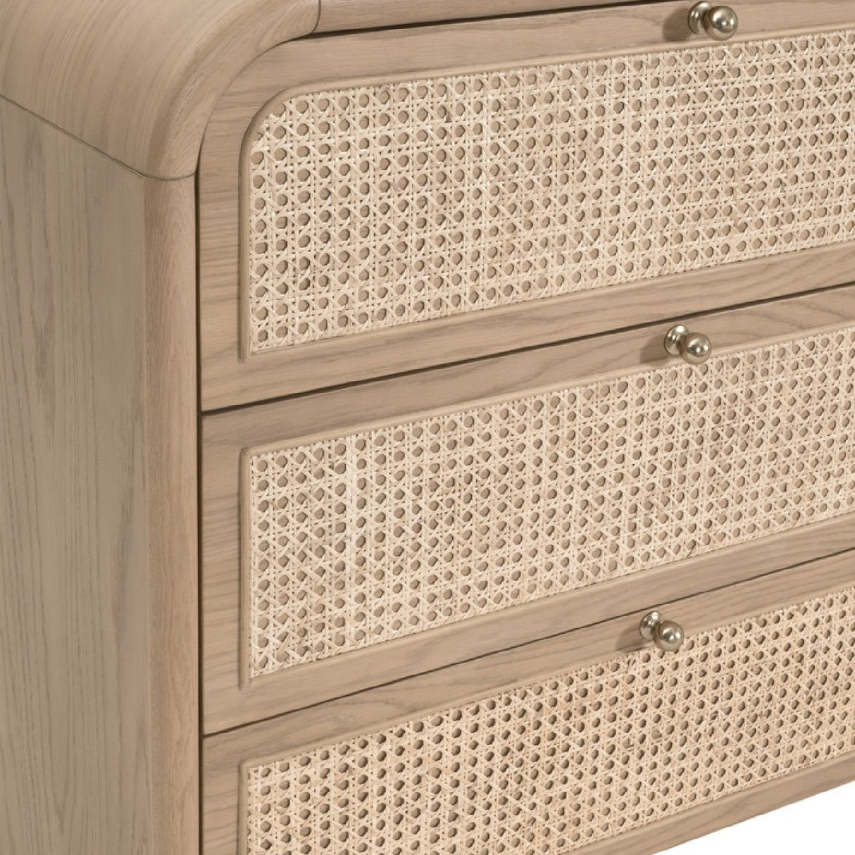 Modern European furniture - Oak Framed Cane 6-Drawer Dresser - www.oroa.com