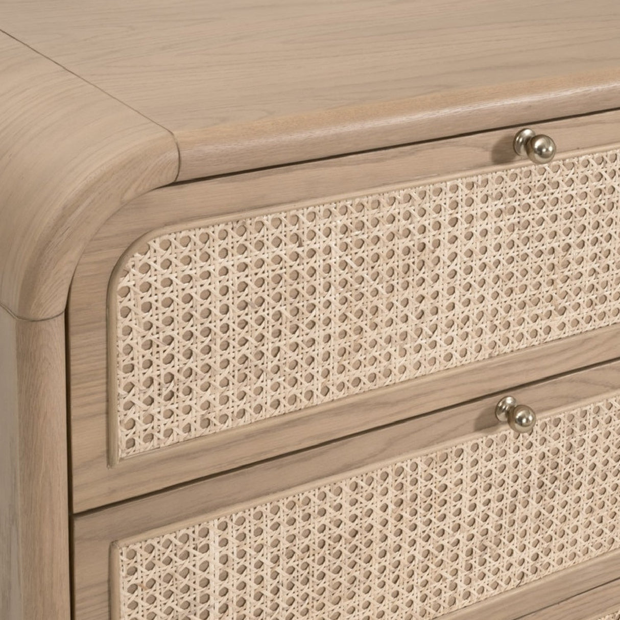 Modern European furniture - Oak Framed Cane 6-Drawer Dresser - www.oroa.com