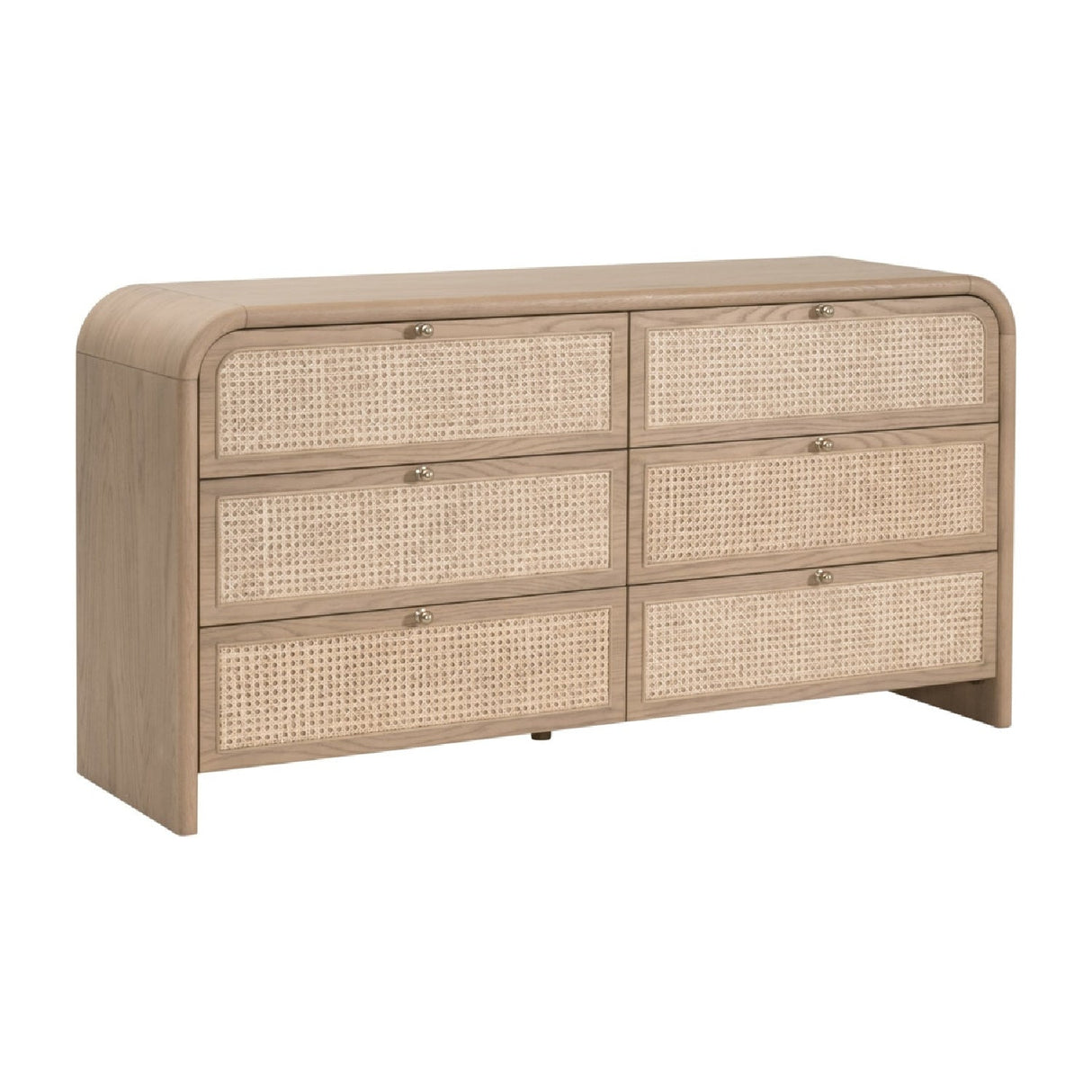 Modern European furniture - Oak Framed Cane 6-Drawer Dresser - www.oroa.com