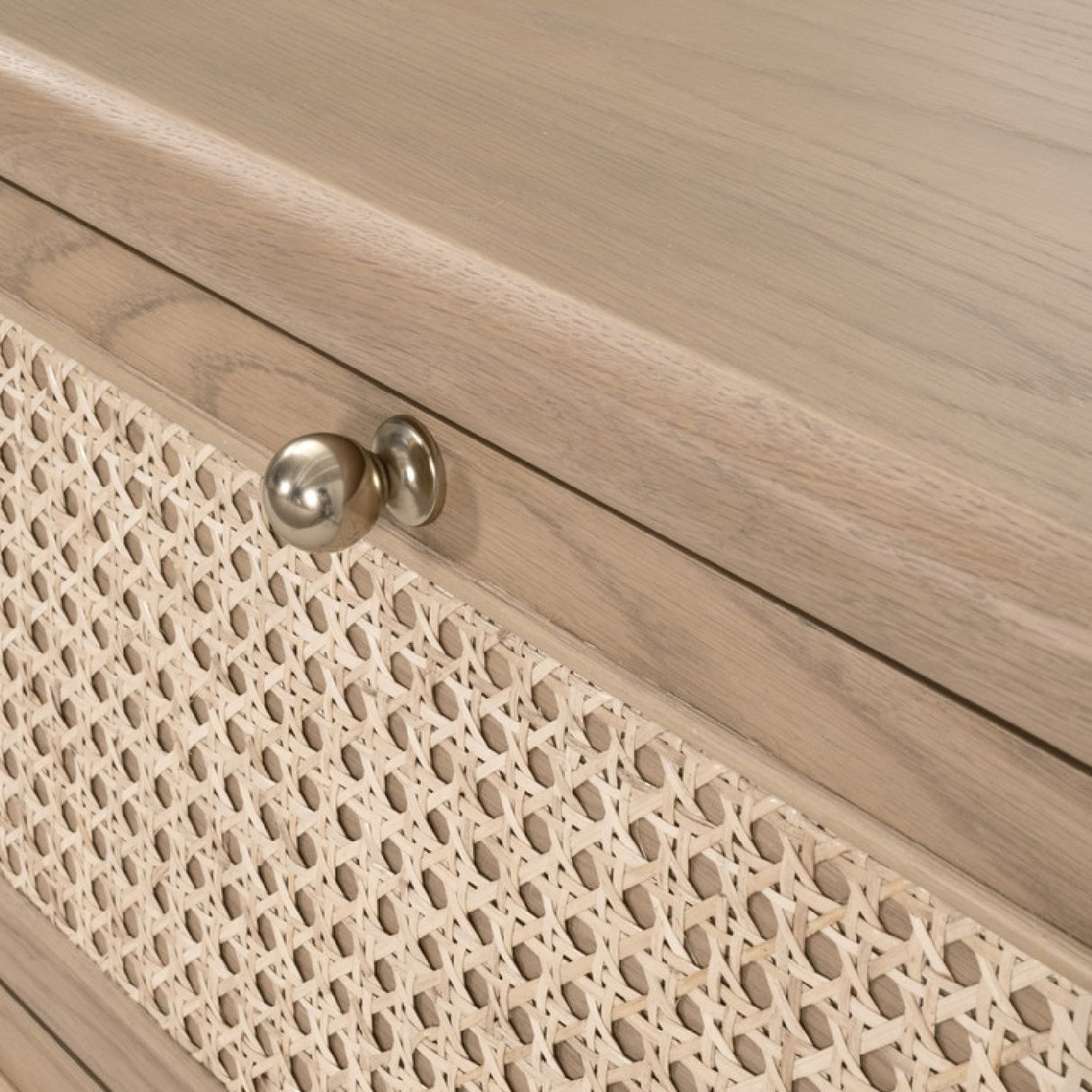 Modern European furniture - Oak Framed Cane 6-Drawer Dresser - www.oroa.com