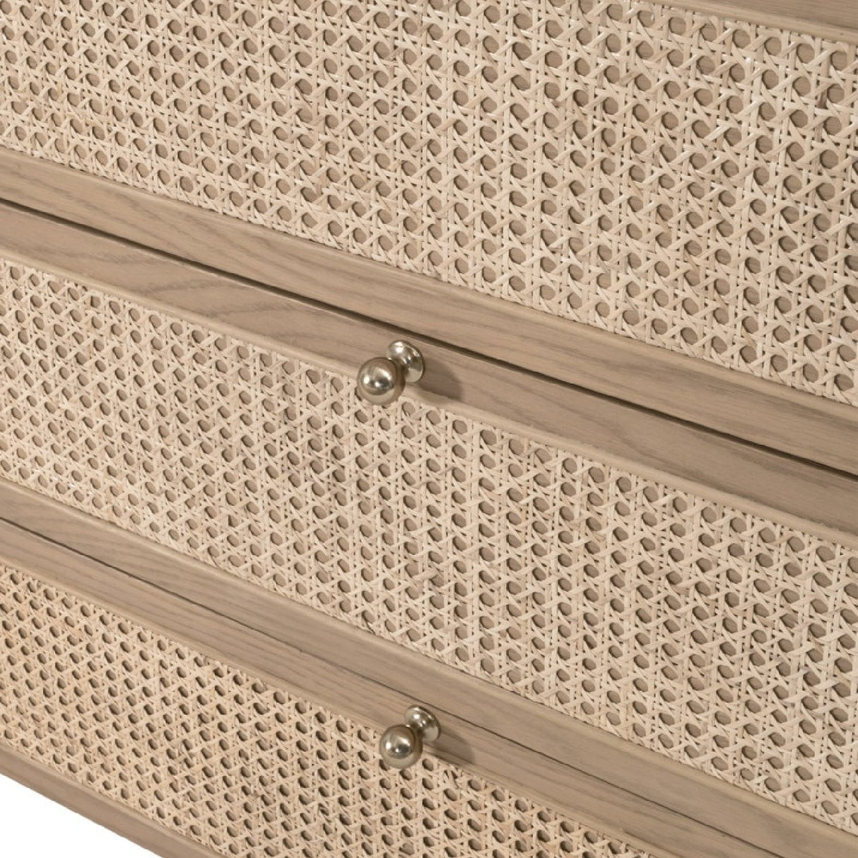 Modern European furniture - Oak Framed Cane 6-Drawer Dresser - www.oroa.com