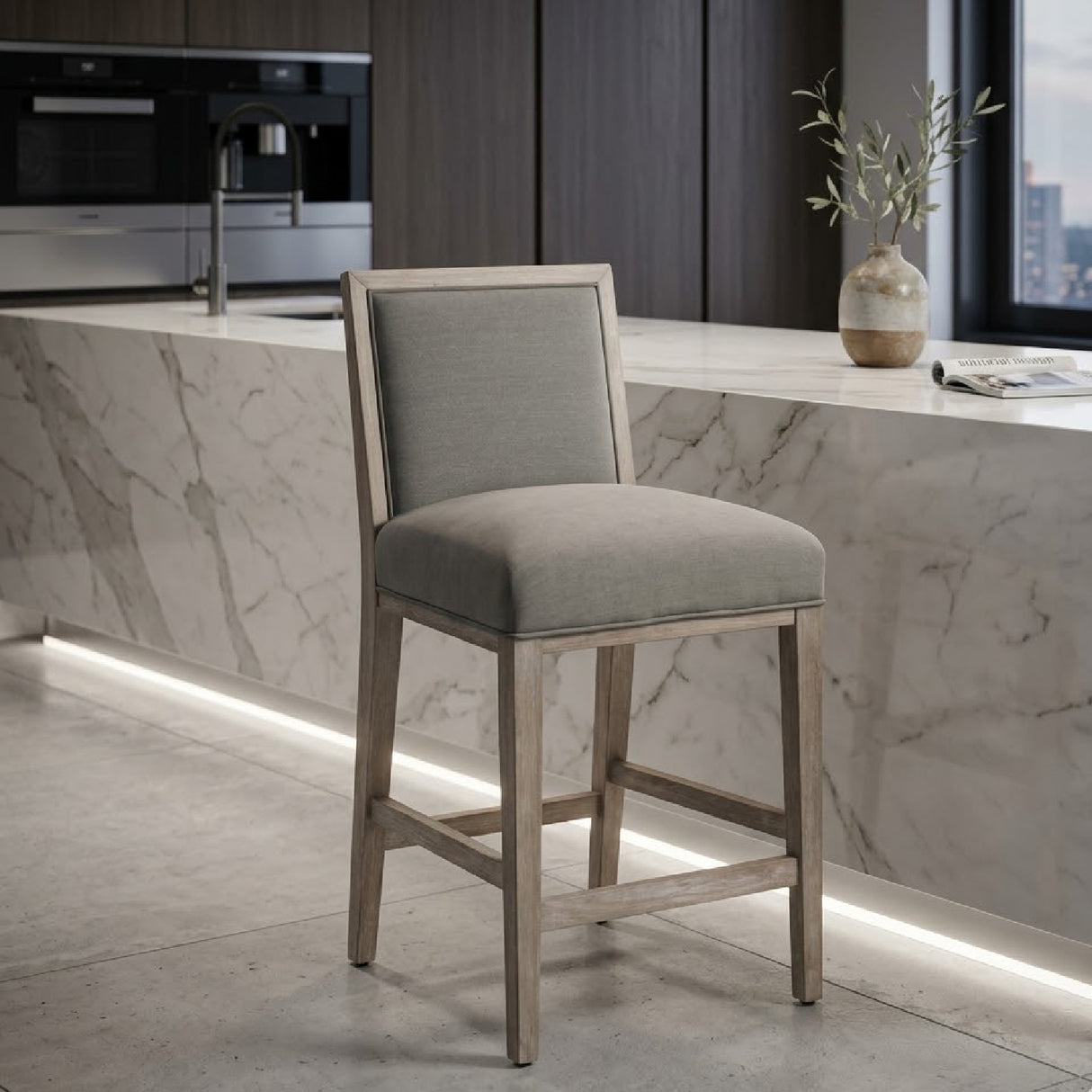 Solid Wood Framed Counter Stools (2) | Living Essentials Martin – alternate view 11