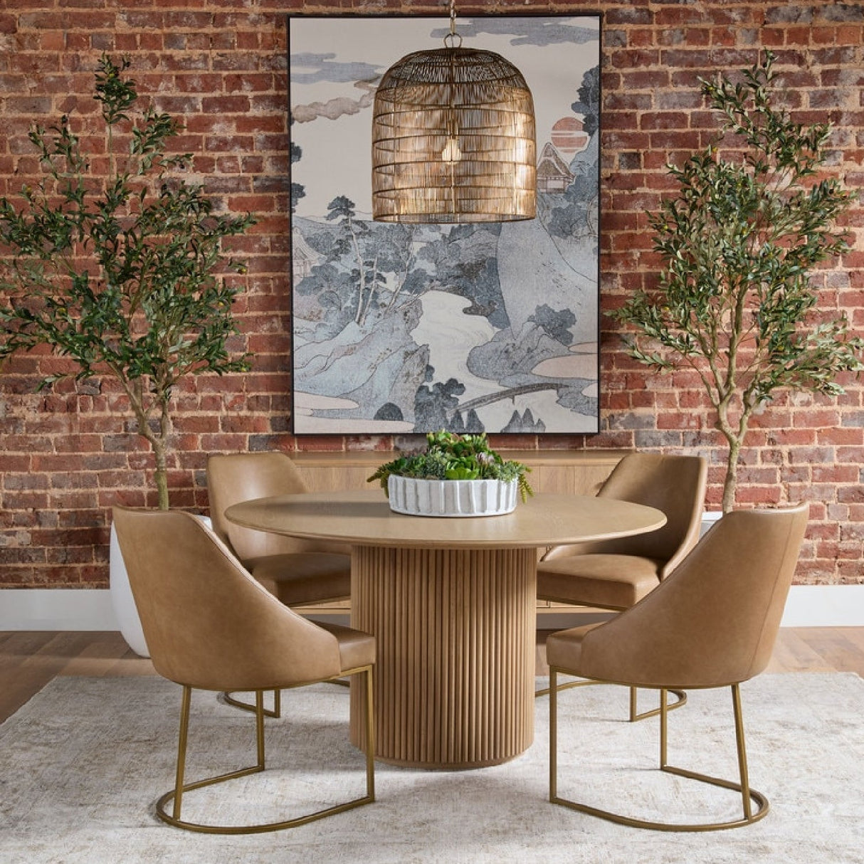 Modern European furniture - Brown Vegan Leather Dining Chairs (2) - www.oroa.com