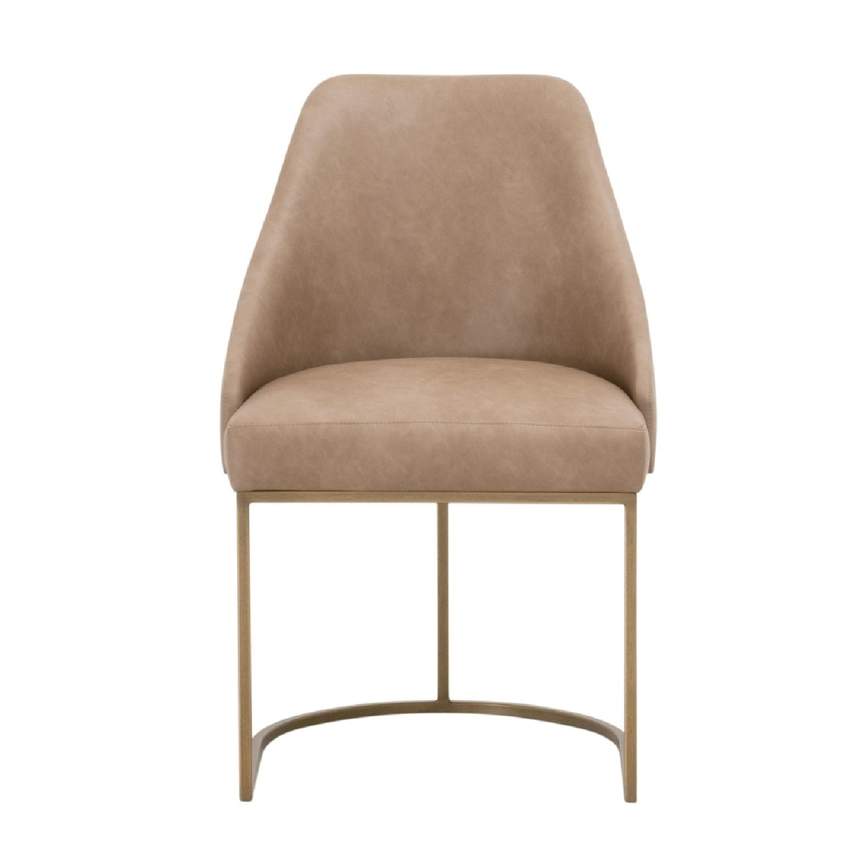 Modern European furniture - Brown Vegan Leather Dining Chairs (2) - www.oroa.com