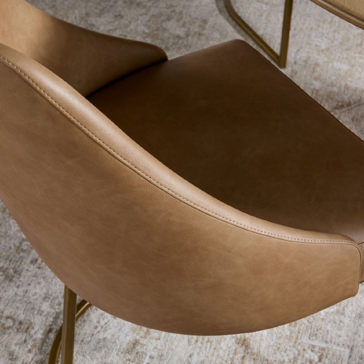 Modern European furniture - Brown Vegan Leather Dining Chairs (2) - www.oroa.com