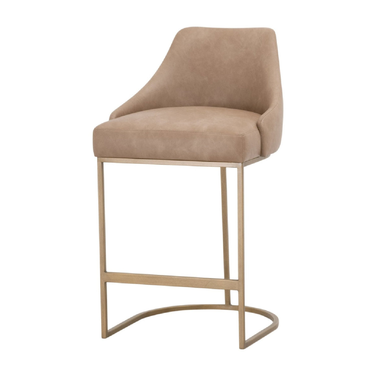 Modern European furniture - Brown Vegan Leather Counter Stools (2) - www.oroa.com