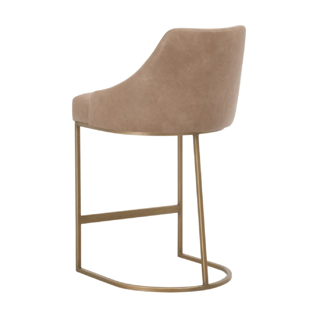 Modern European furniture - Brown Vegan Leather Counter Stools (2) - www.oroa.com