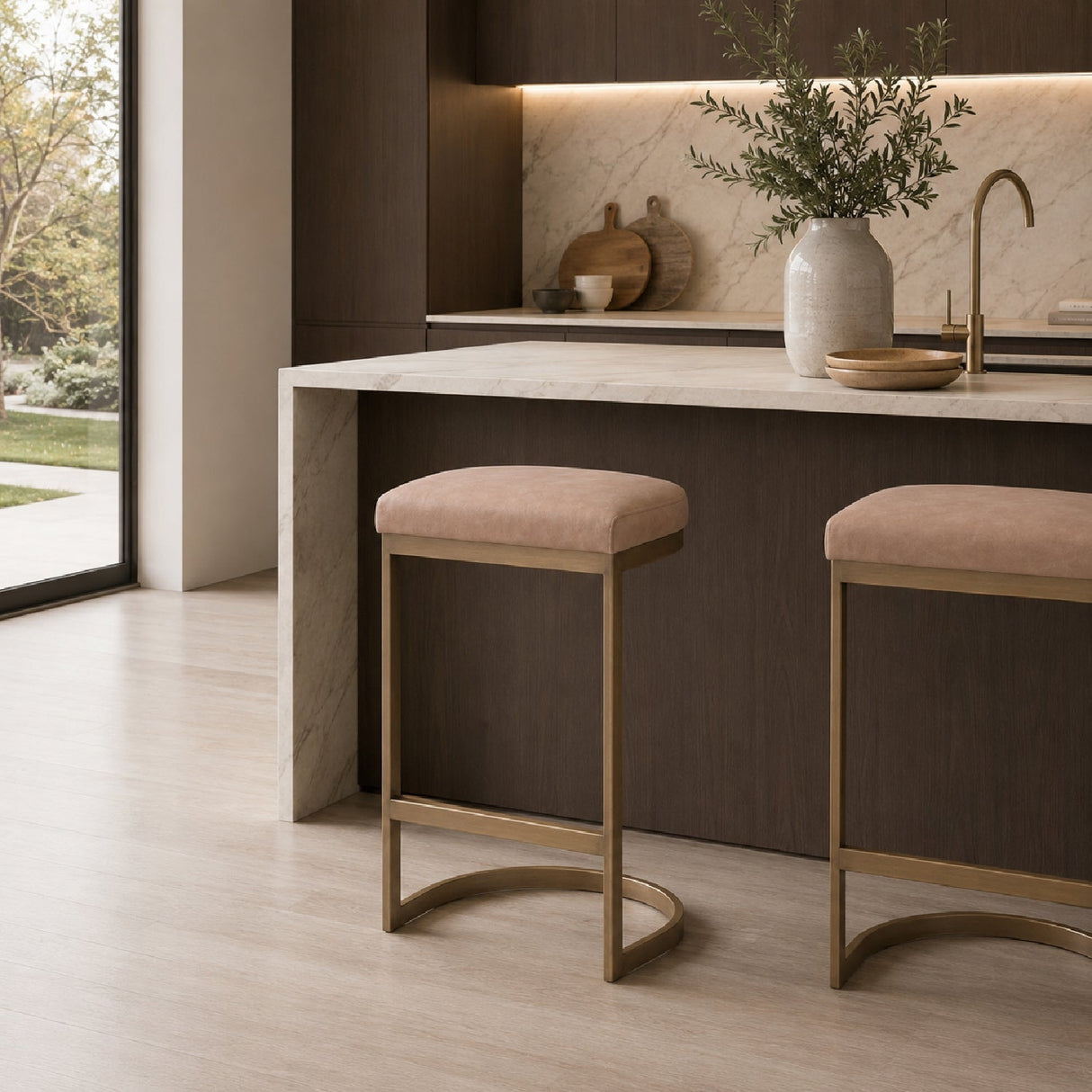 Gold Cantilevered Counter Stool | Living Essentials Cresta – alternate view 11