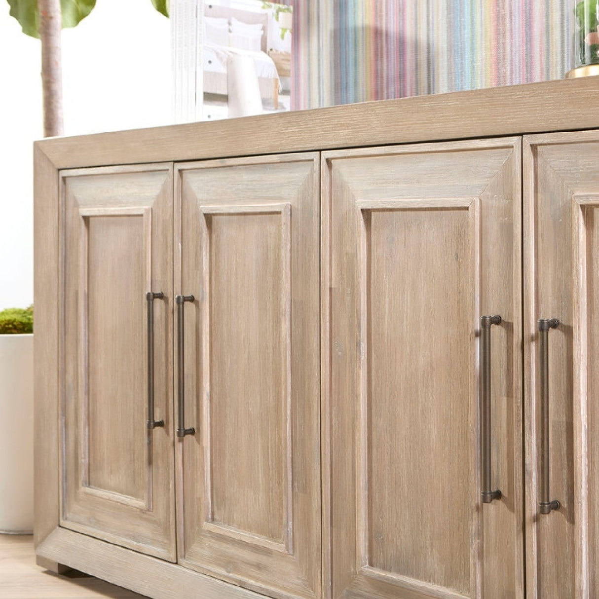 Modern European furniture - 4-Door Acacia Media Sideboard - www.oroa.com
