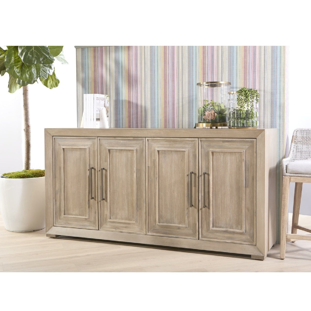 Modern European furniture - 4-Door Acacia Media Sideboard - www.oroa.com