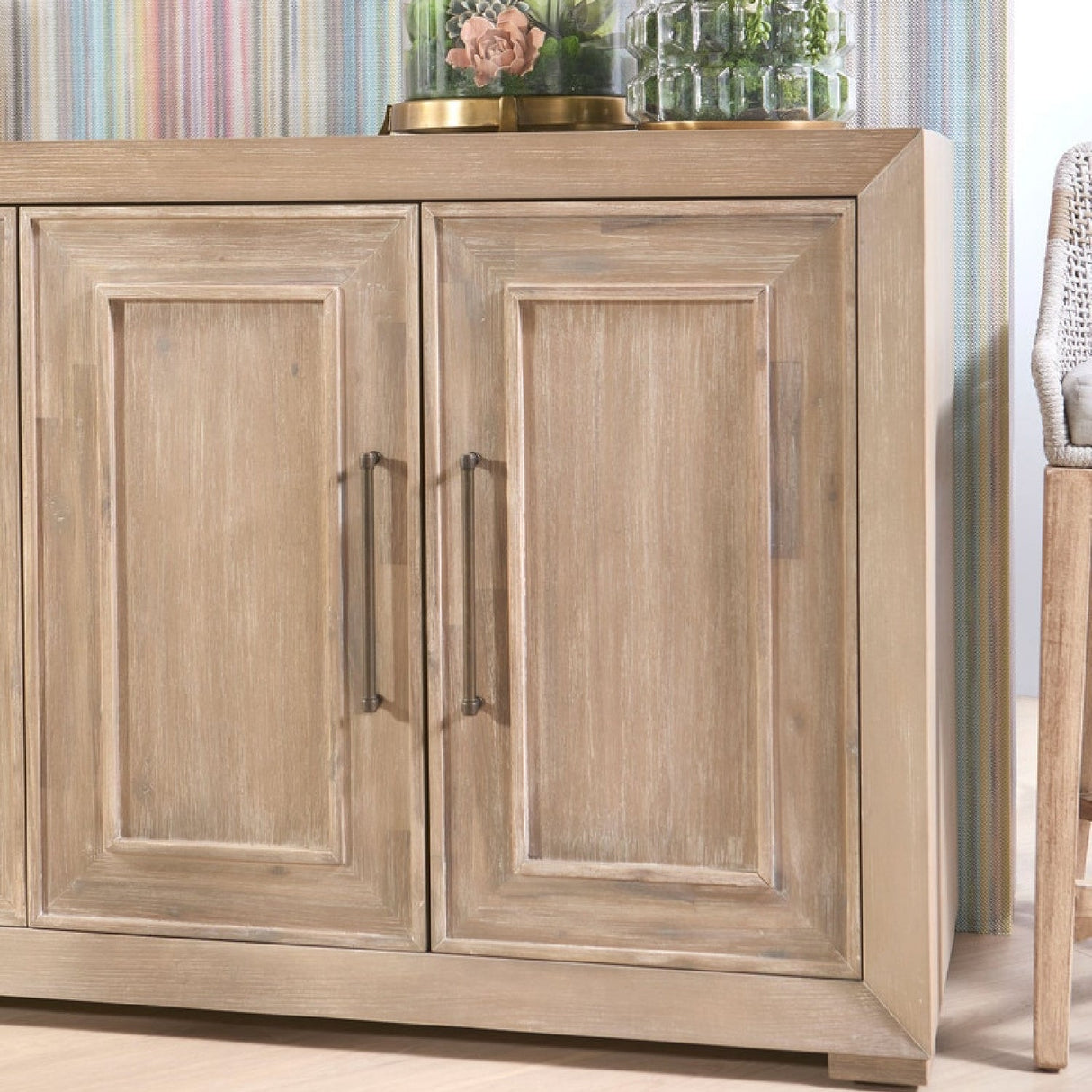 Modern European furniture - 4-Door Acacia Media Sideboard - www.oroa.com