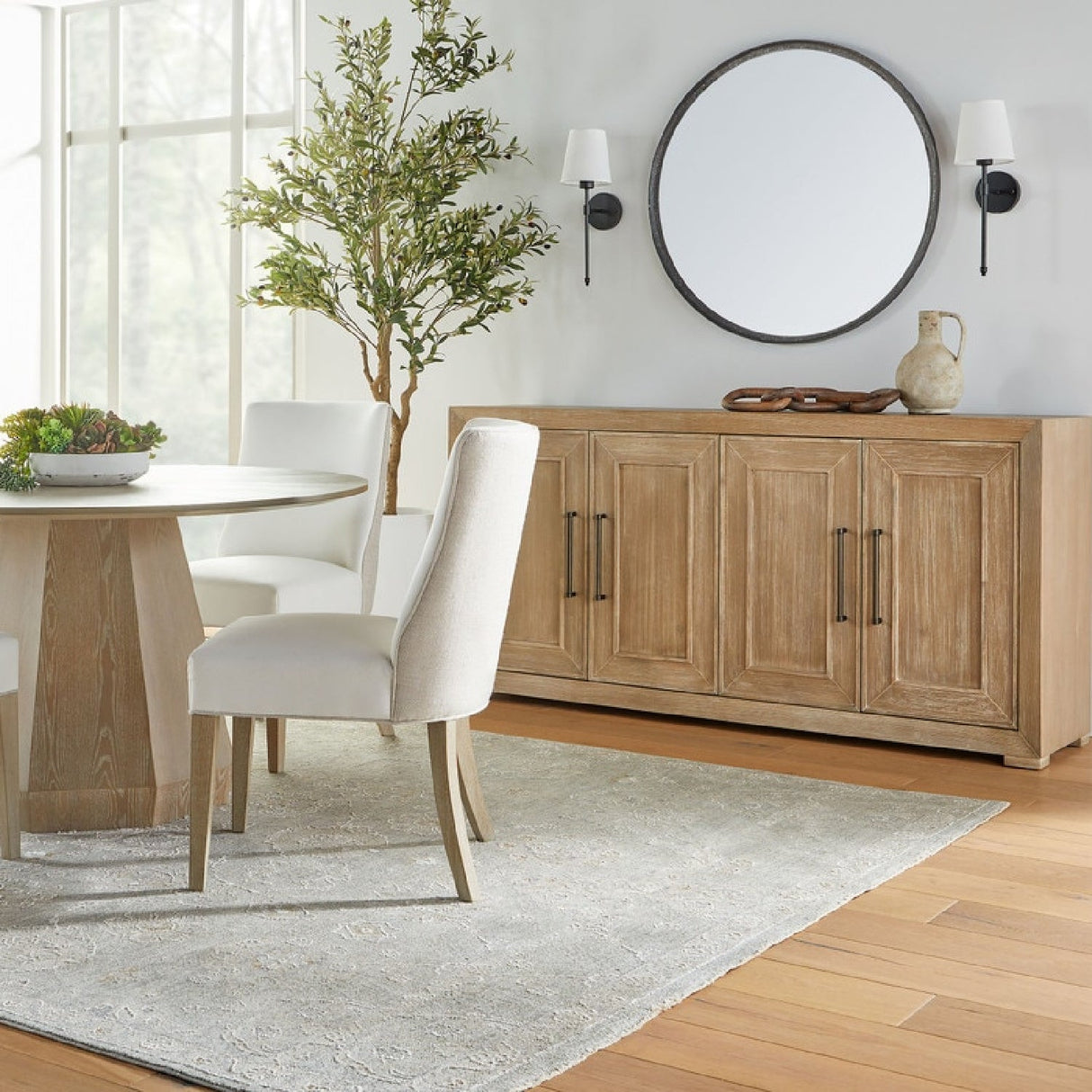Modern European furniture - 4-Door Acacia Media Sideboard - www.oroa.com