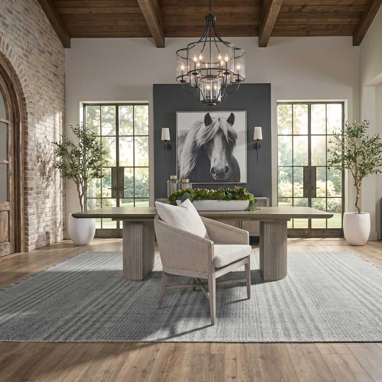 Modern European furniture - Gray Acacia Extendable Dining Table - www.oroa.com