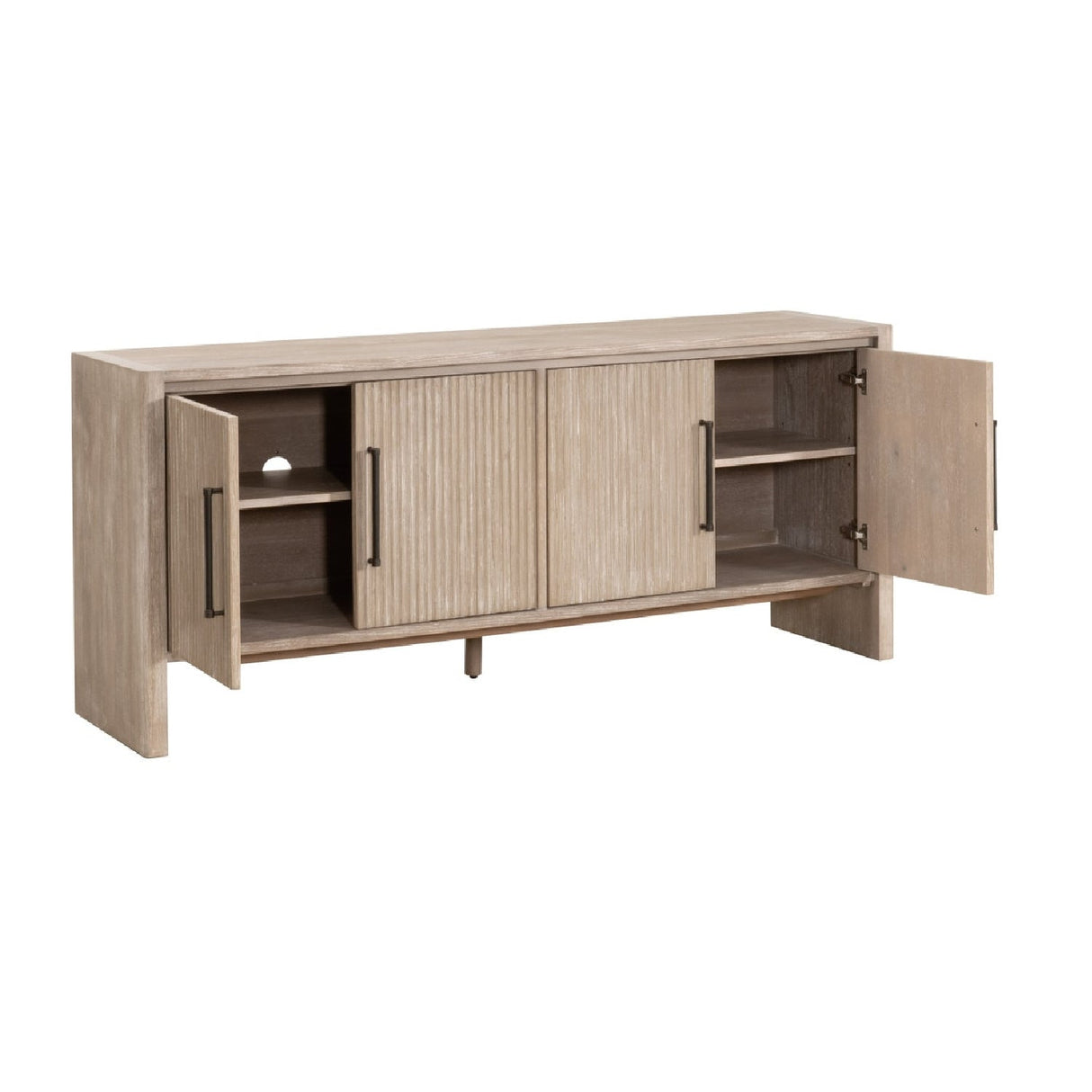 Modern European furniture - Gray Acacia 4-Door Media Sideboard - www.oroa.com
