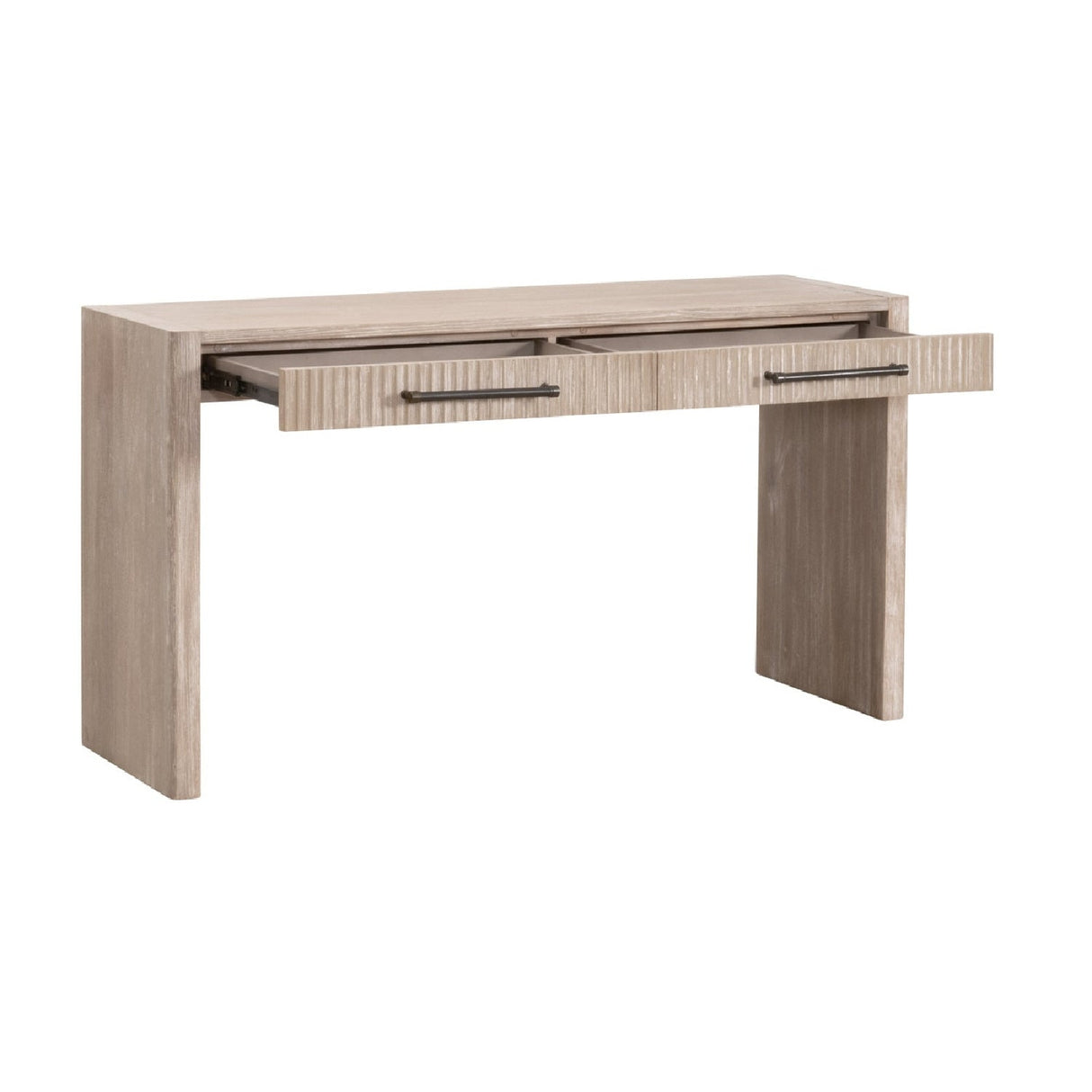 Modern European furniture - Gray Acacia 2-Drawer Console Table - www.oroa.com