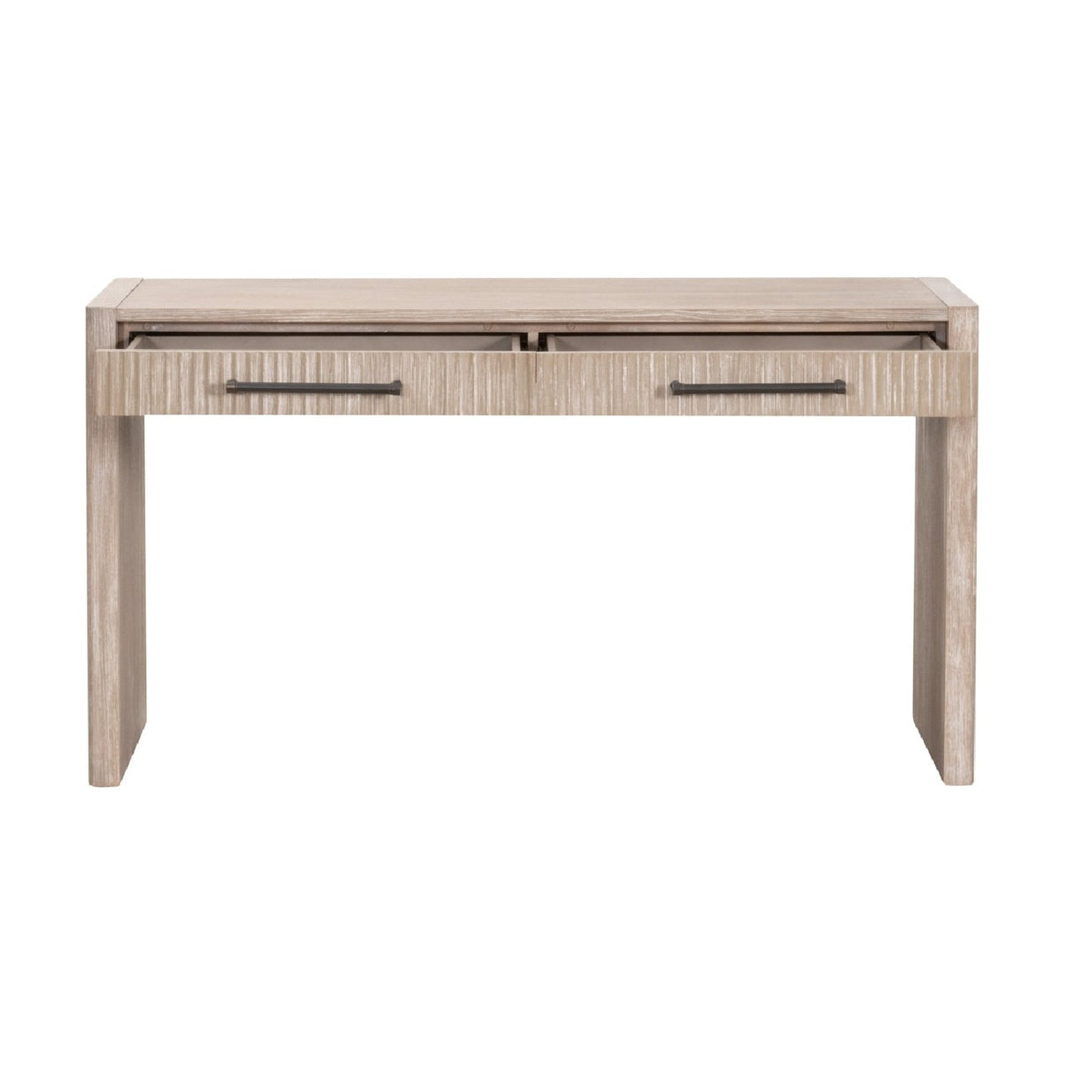 Modern European furniture - Gray Acacia 2-Drawer Console Table - www.oroa.com