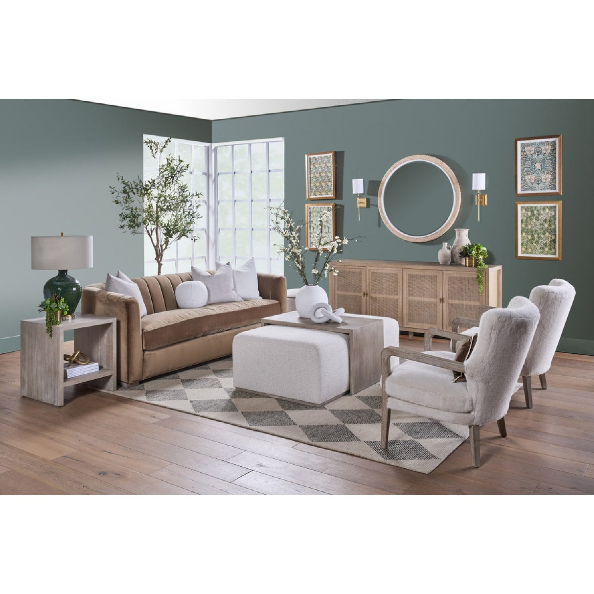 Modern European furniture - Natural Gray Acacia End Table - www.oroa.com