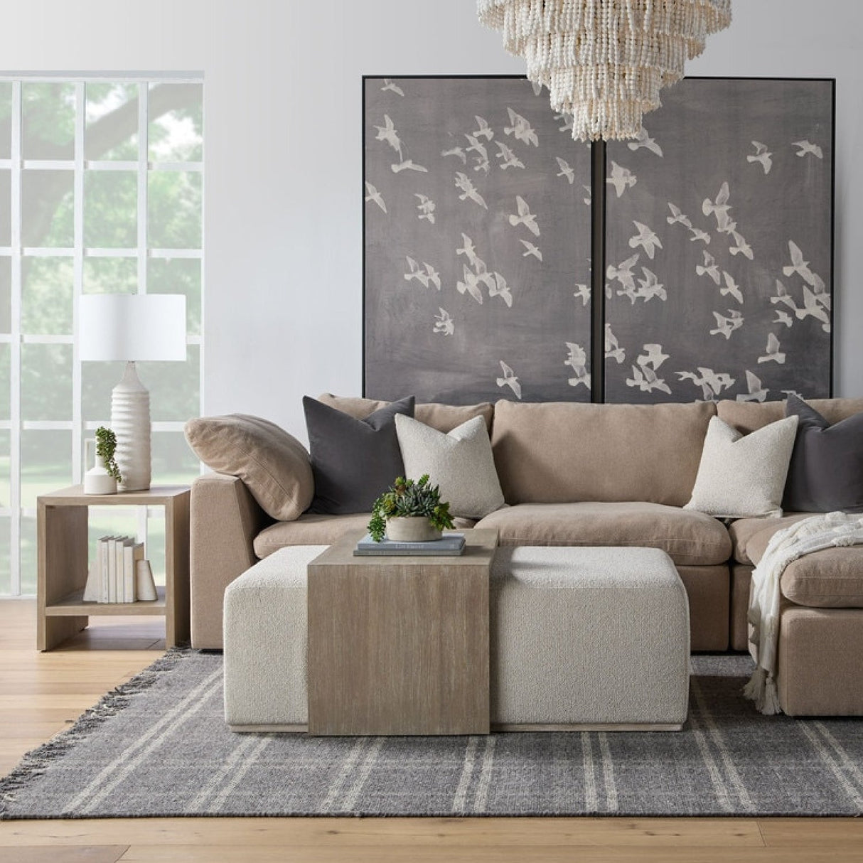 Modern European furniture - Natural Gray Acacia End Table - www.oroa.com