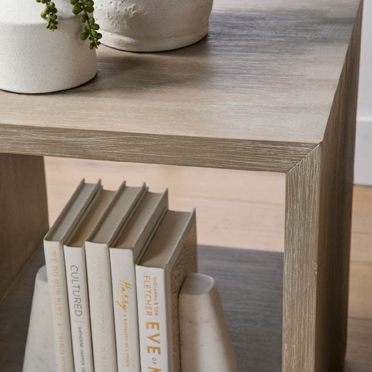 Modern European furniture - Natural Gray Acacia End Table - www.oroa.com