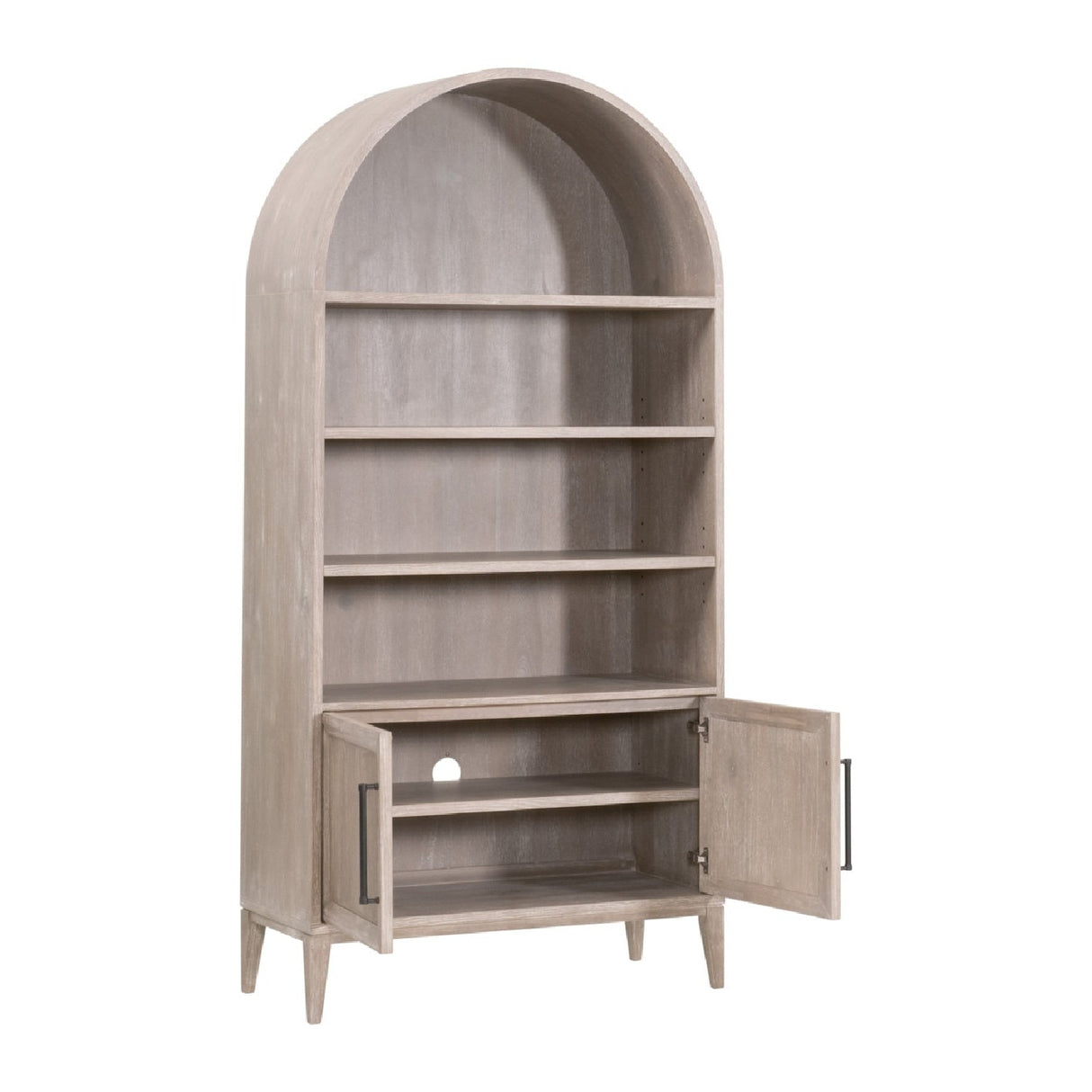 Modern European furniture - Gray Acacia Arched Bookcase - www.oroa.com