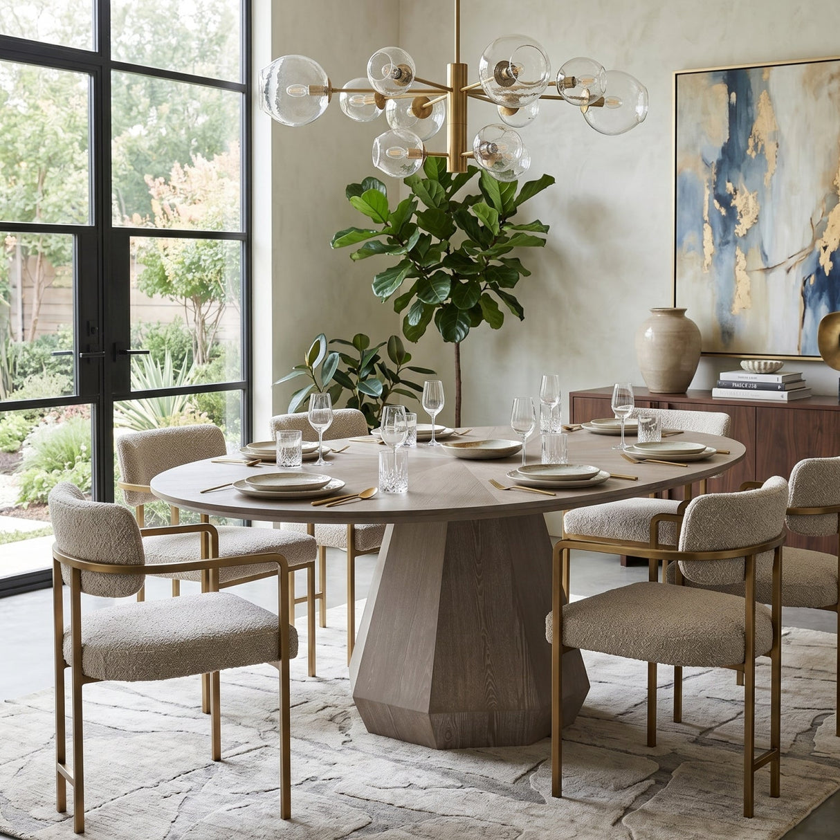 Modern European furniture - Oval Gray Ash Dining Table - www.oroa.com
