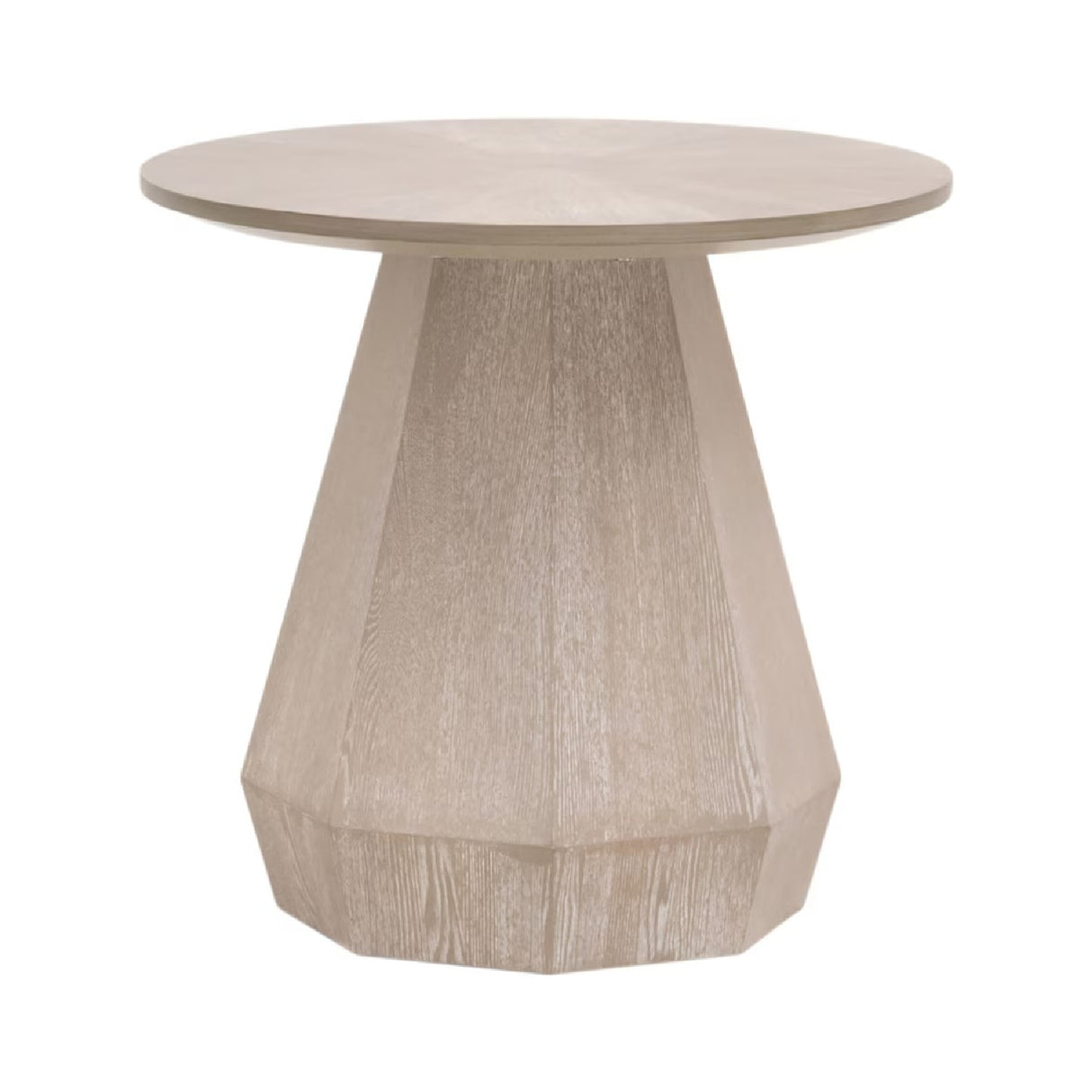 Round Wooden End Table | Living Essentials Coulter – side view