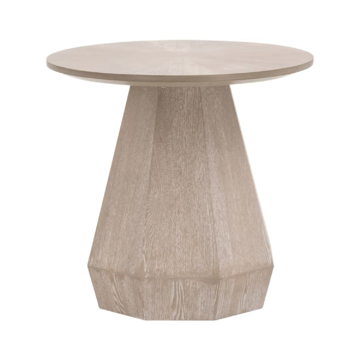 Round Wooden End Table | Living Essentials Coulter – front view