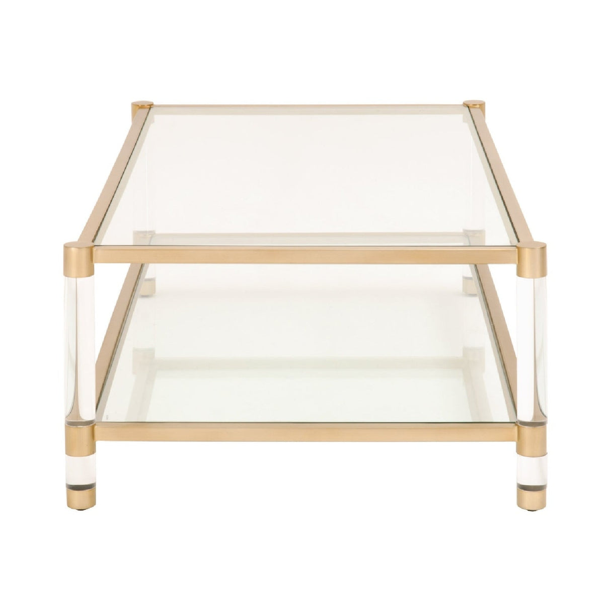Modern European furniture - Brass Framed Glass Coffee Table - www.oroa.com