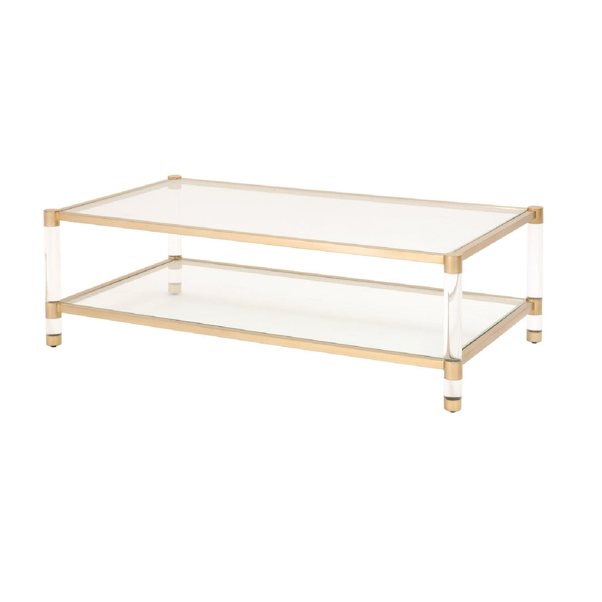 Modern European furniture - Brass Framed Glass Coffee Table - www.oroa.com