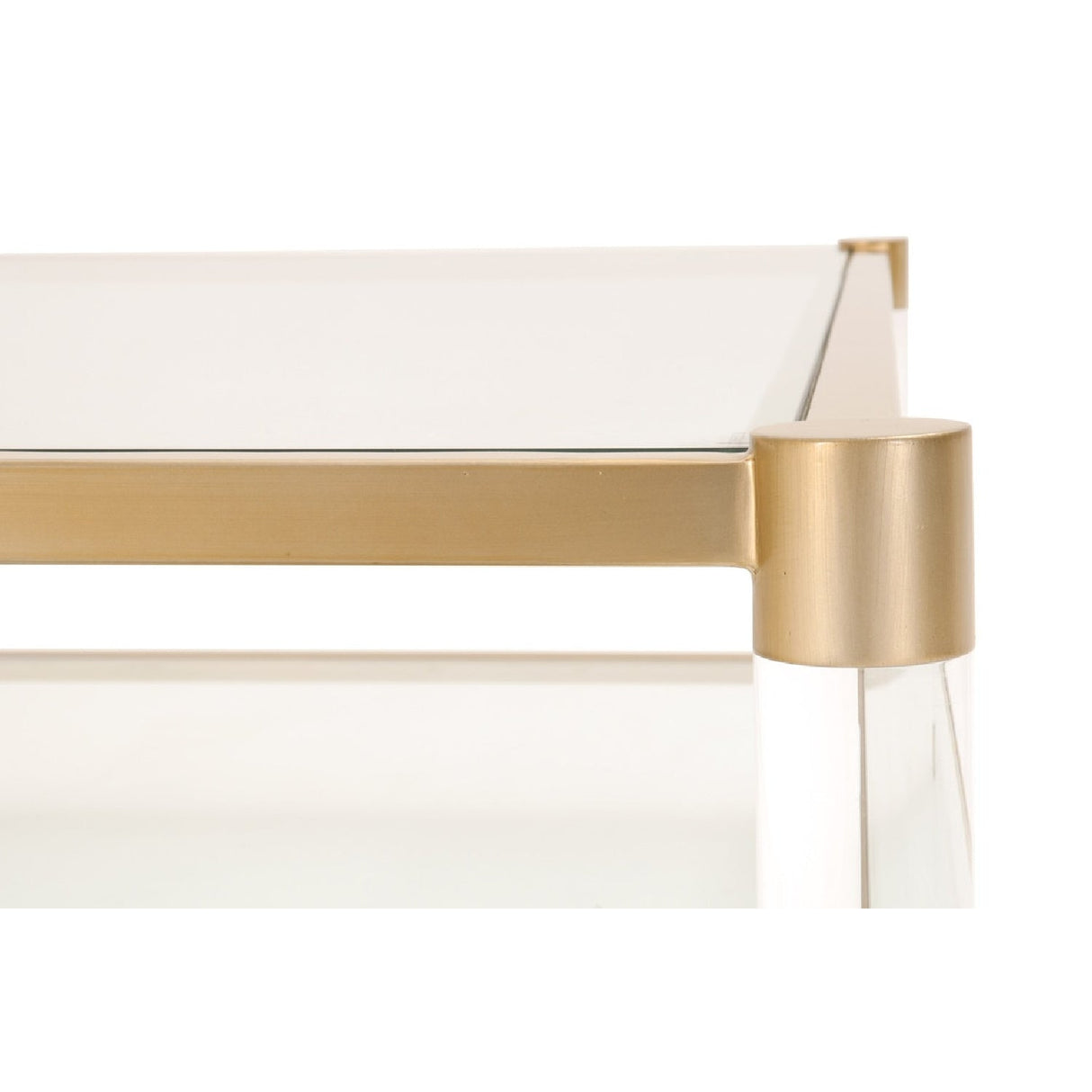 Modern European furniture - Brass Framed Glass Coffee Table - www.oroa.com