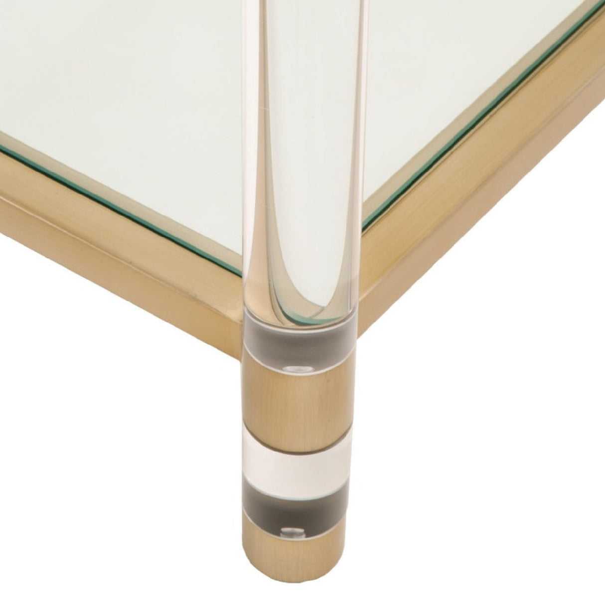 Modern European furniture - Brass Framed Glass Coffee Table - www.oroa.com