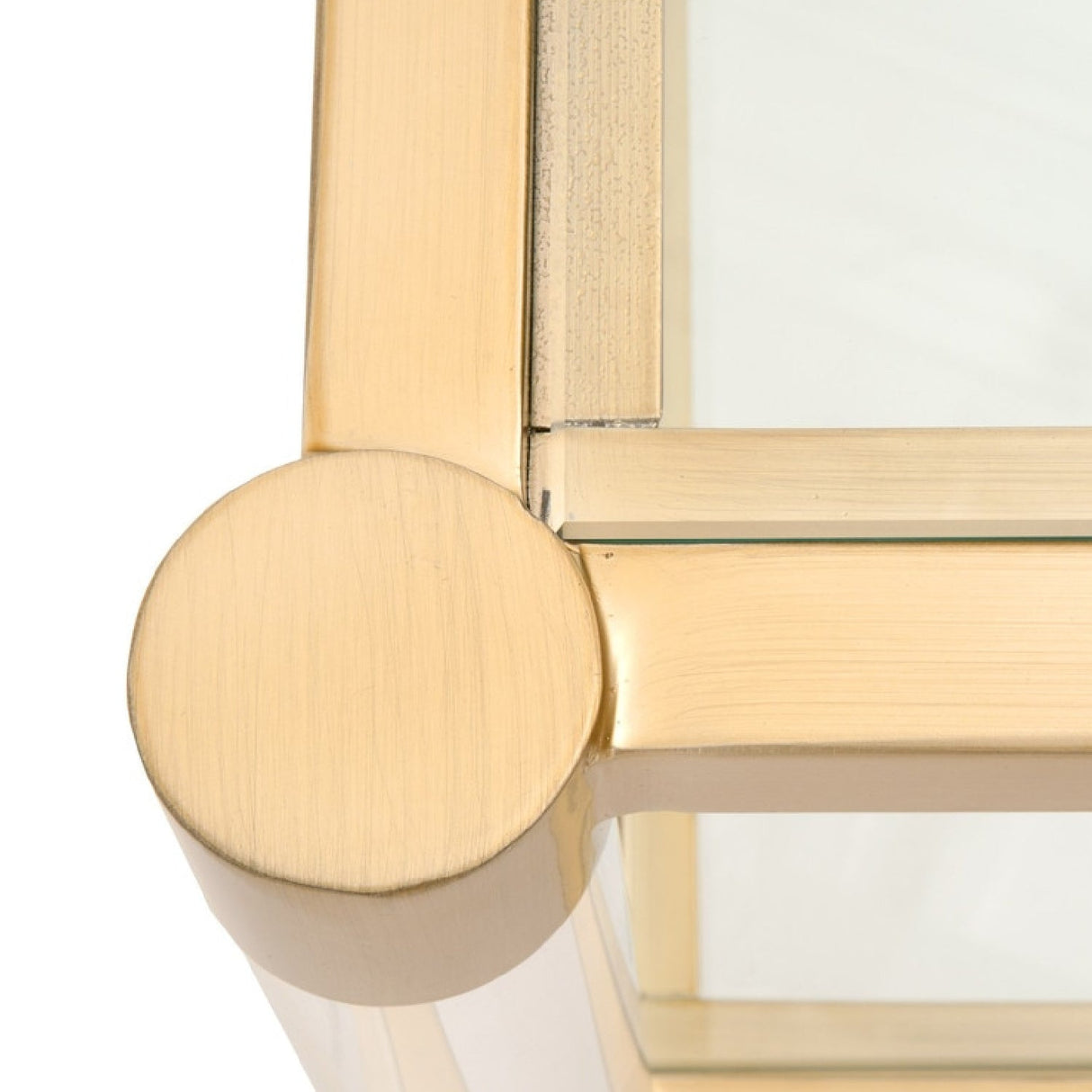 Modern European furniture - Brass Framed Glass Coffee Table - www.oroa.com