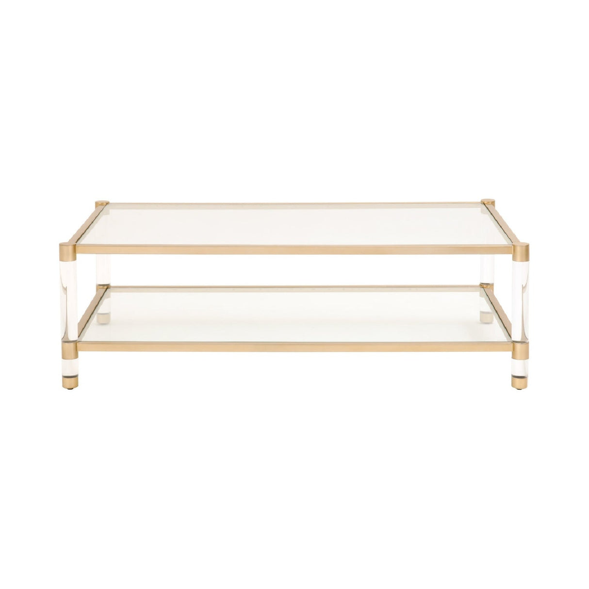 Modern European furniture - Brass Framed Glass Coffee Table - www.oroa.com