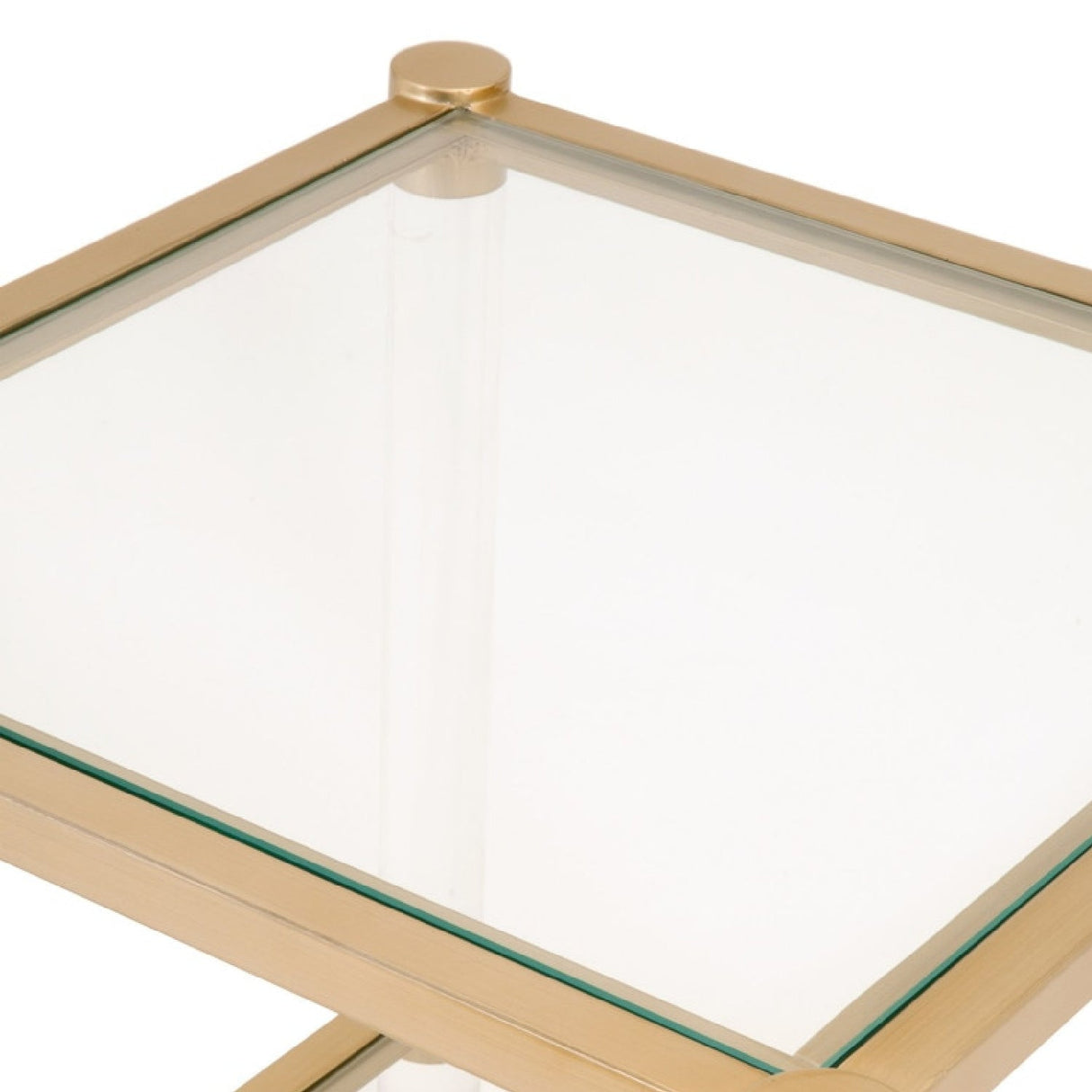 Modern European furniture - Brass Framed Glass End Table - www.oroa.com