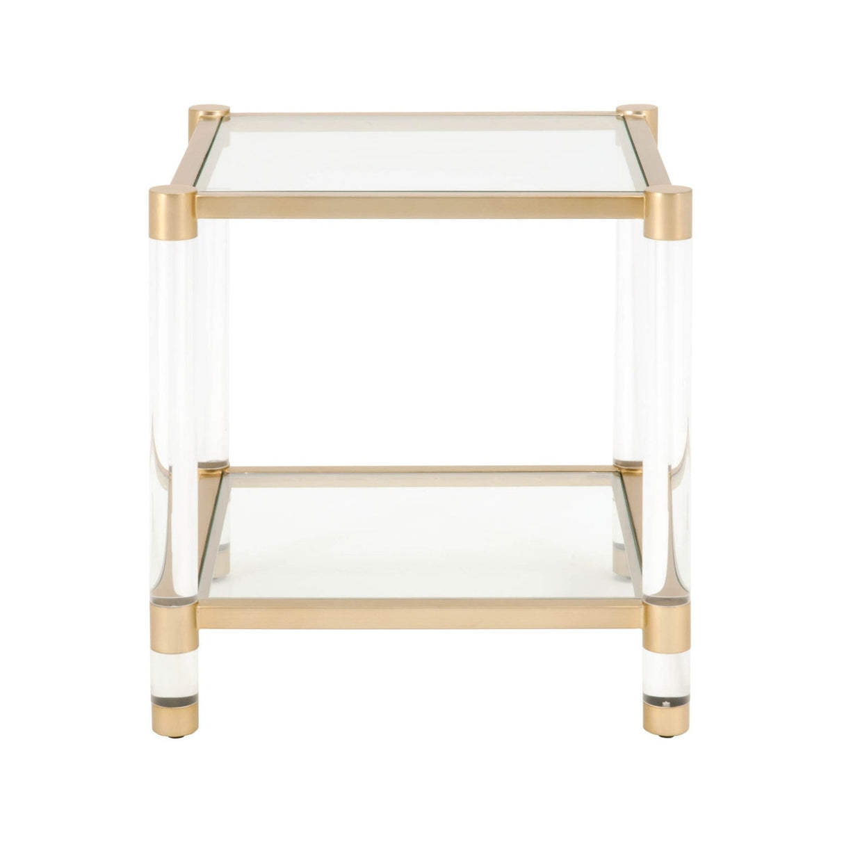 Modern European furniture - Brass Framed Glass End Table - www.oroa.com